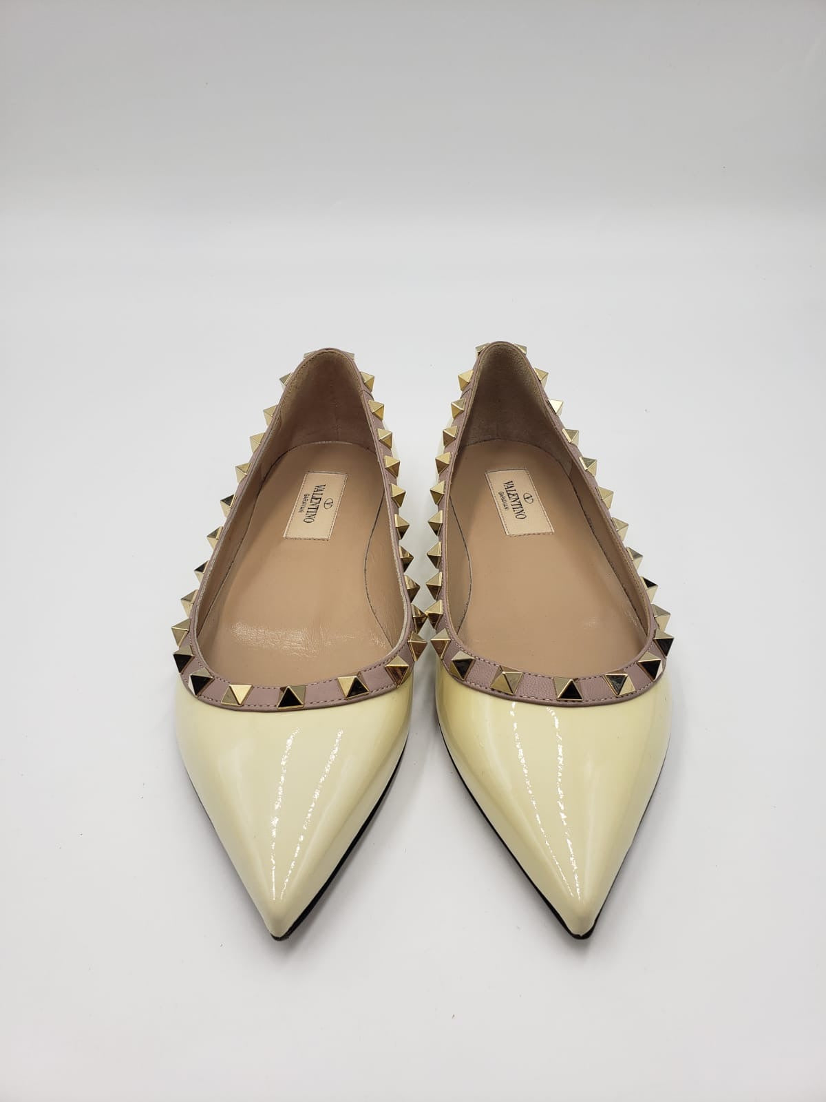 Brand New Valentino Yellow Rockstud Flats Size 36
