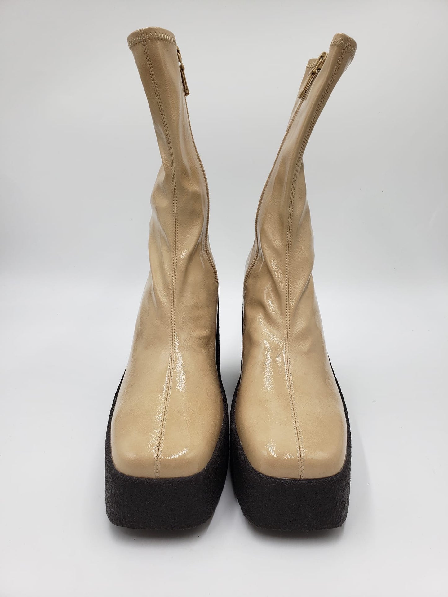 Brand New Stella McCartney Cream Platform Boots Size 39