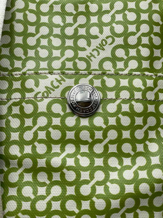 Coach Green Print PVC Tote