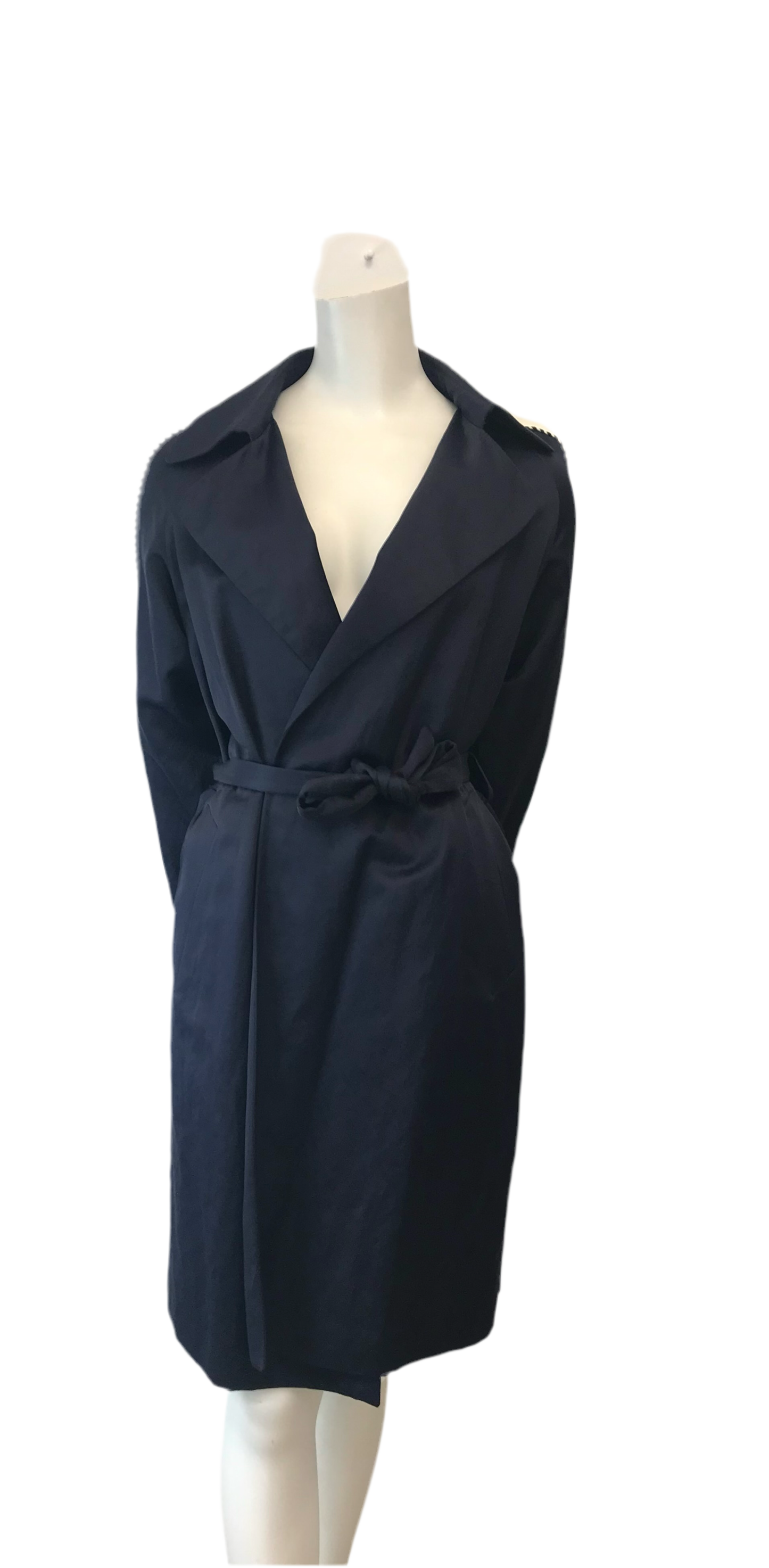 Sandro Paris Navy Trench Jacket Size 36