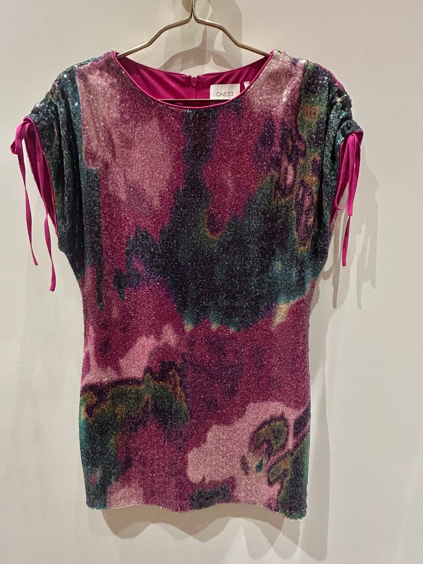 Brand New One33 Social Pink Sequin Dress Size 8