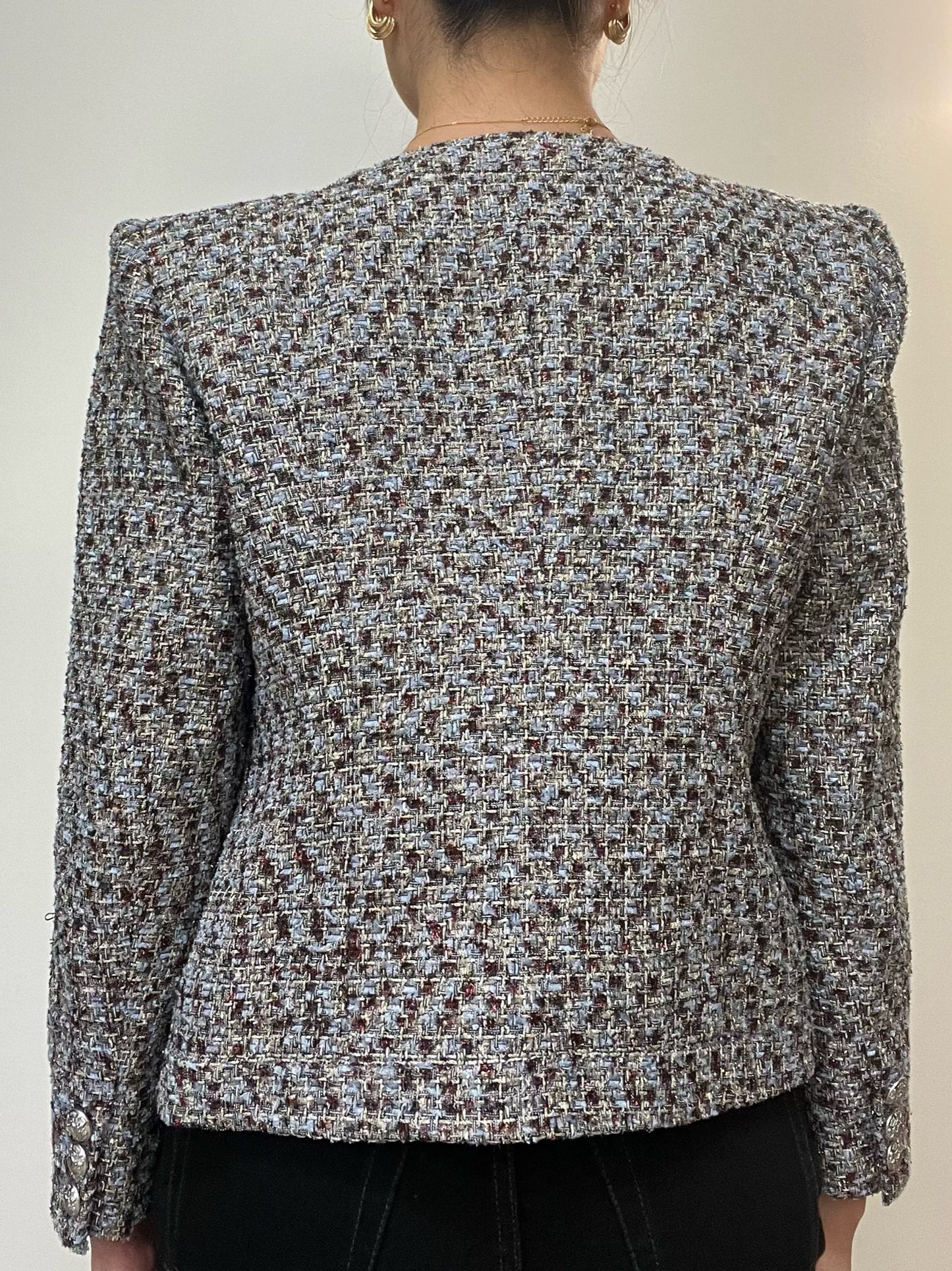 Veronica Beard Metallic Tweed Crop Blazer Size 4