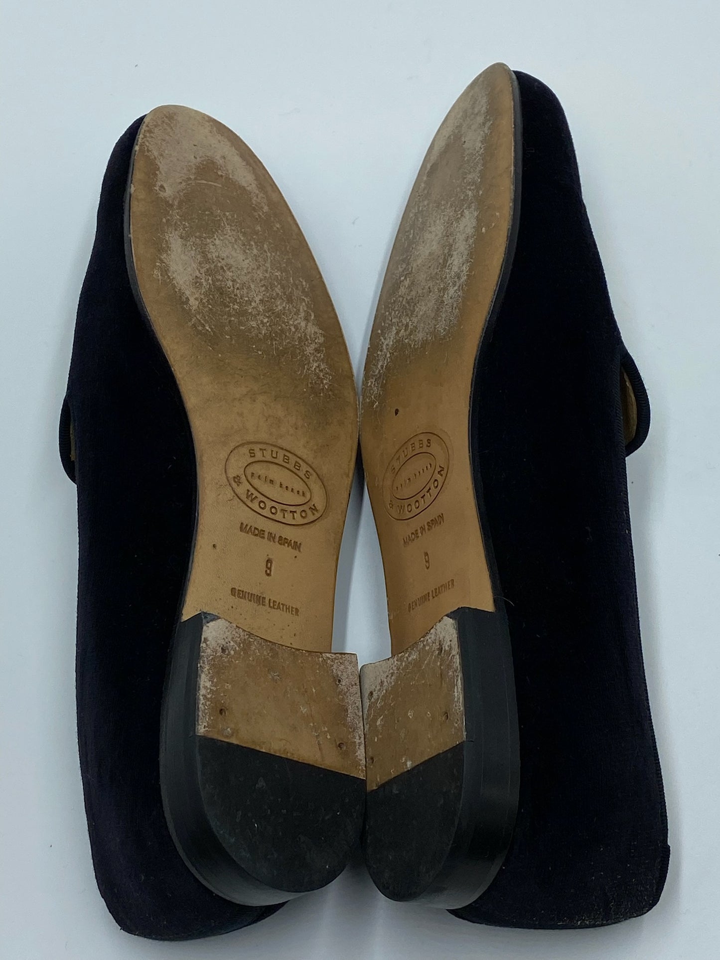 Stubbs & Wootton Black Velvet Loafers Size 9