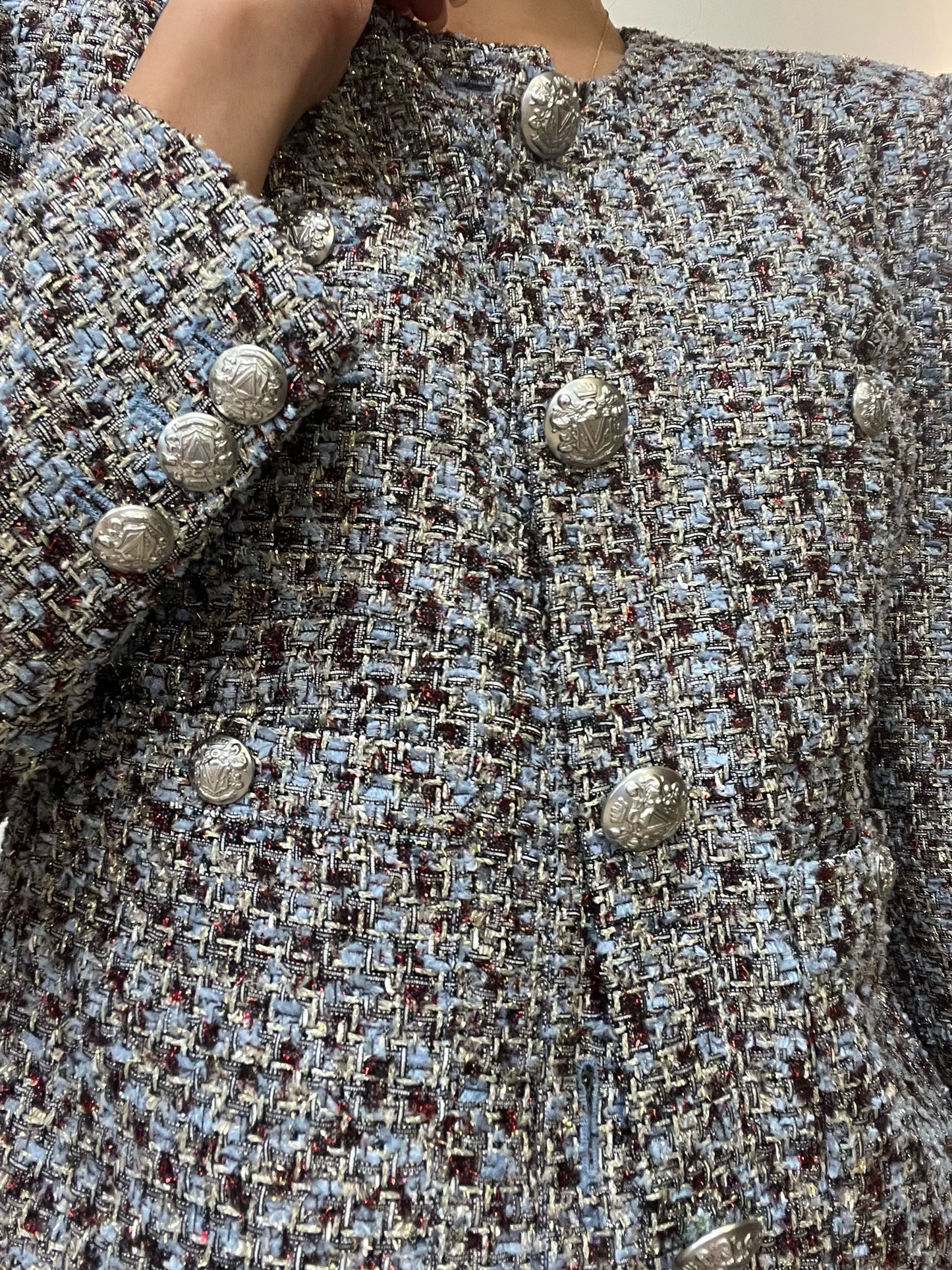 Veronica Beard Metallic Tweed Crop Blazer Size 4
