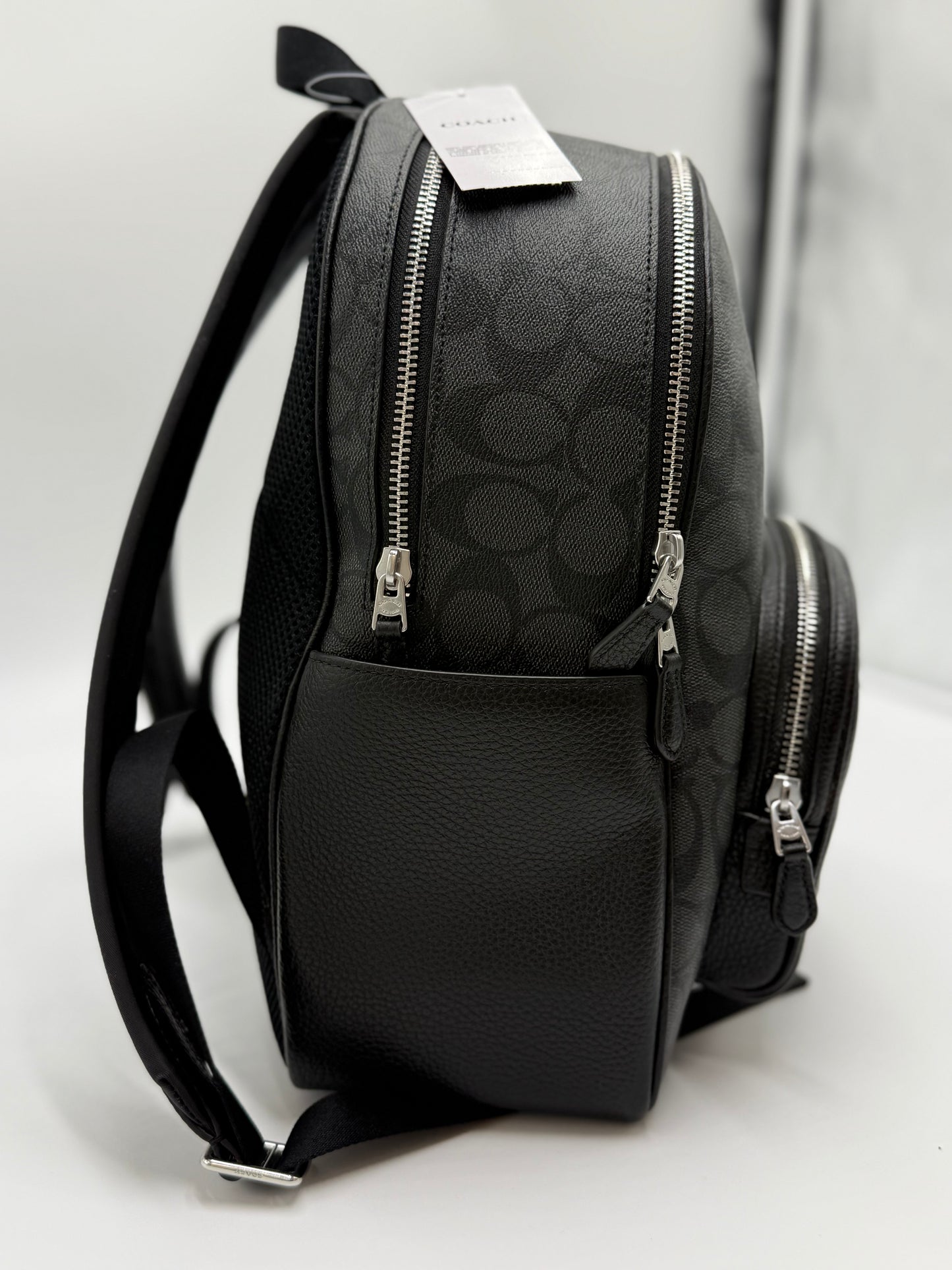 Brand New Coach Black Court Monogram Backpack