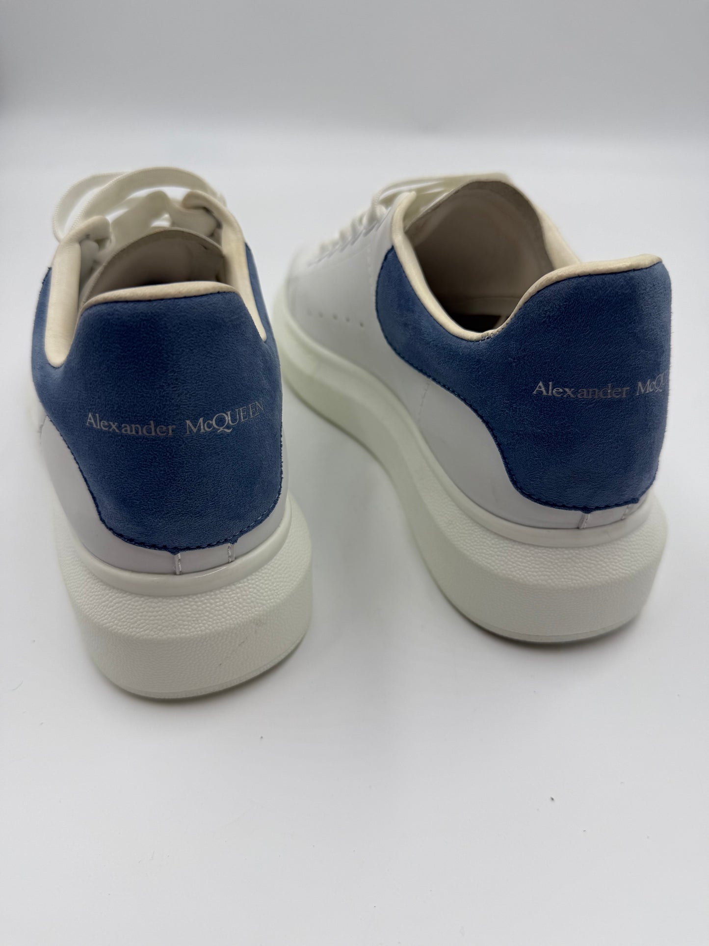 Alexander McQueen White & Blue Oversized Sneakers Size 39