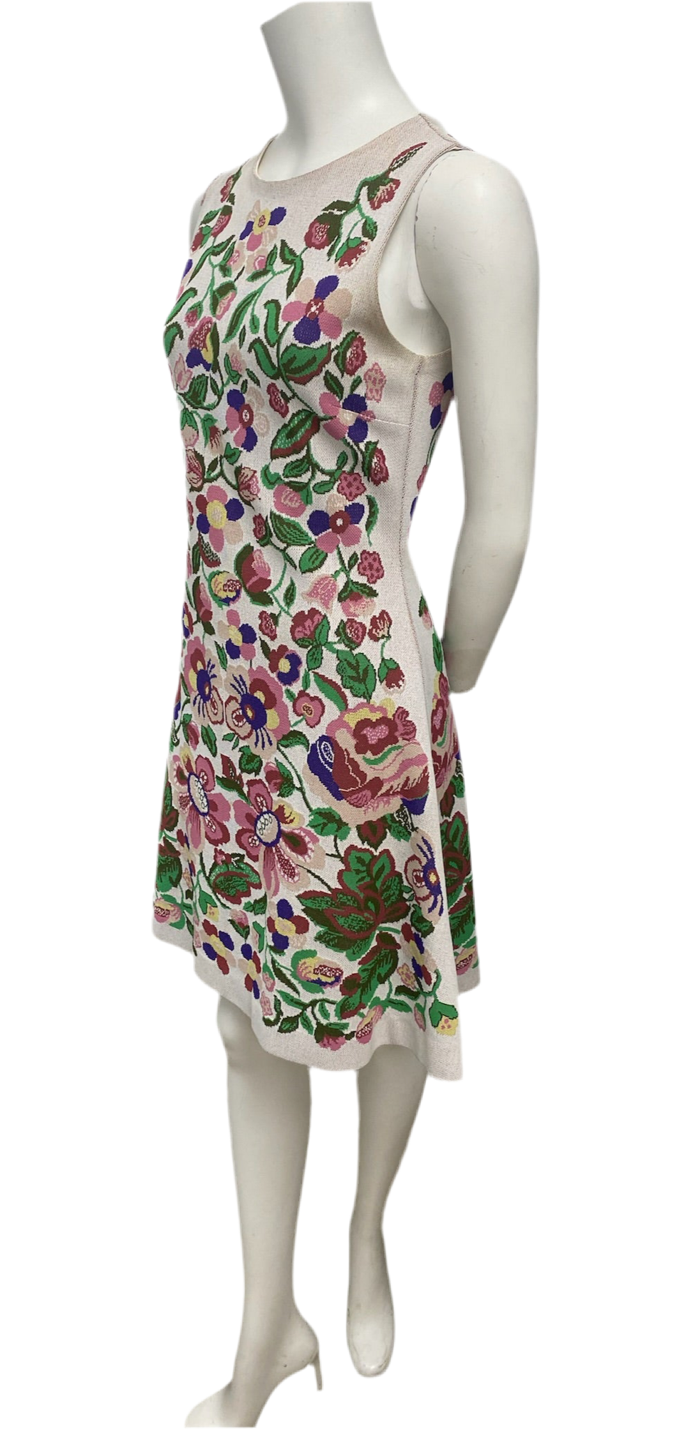 Valentino Floral A Line Knit Stretchy Dress Size S