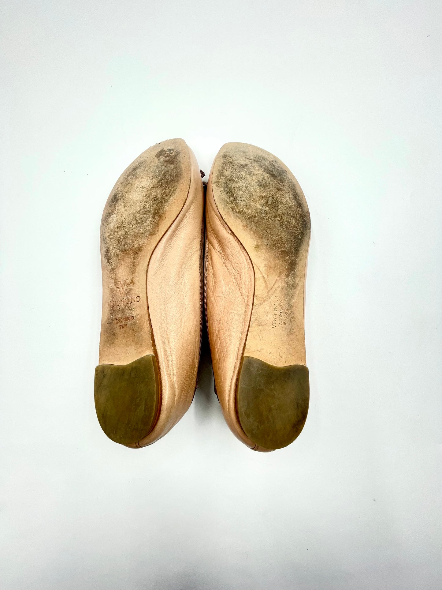 Vera Wang Pink Leather Ballet Flats Size 7.5