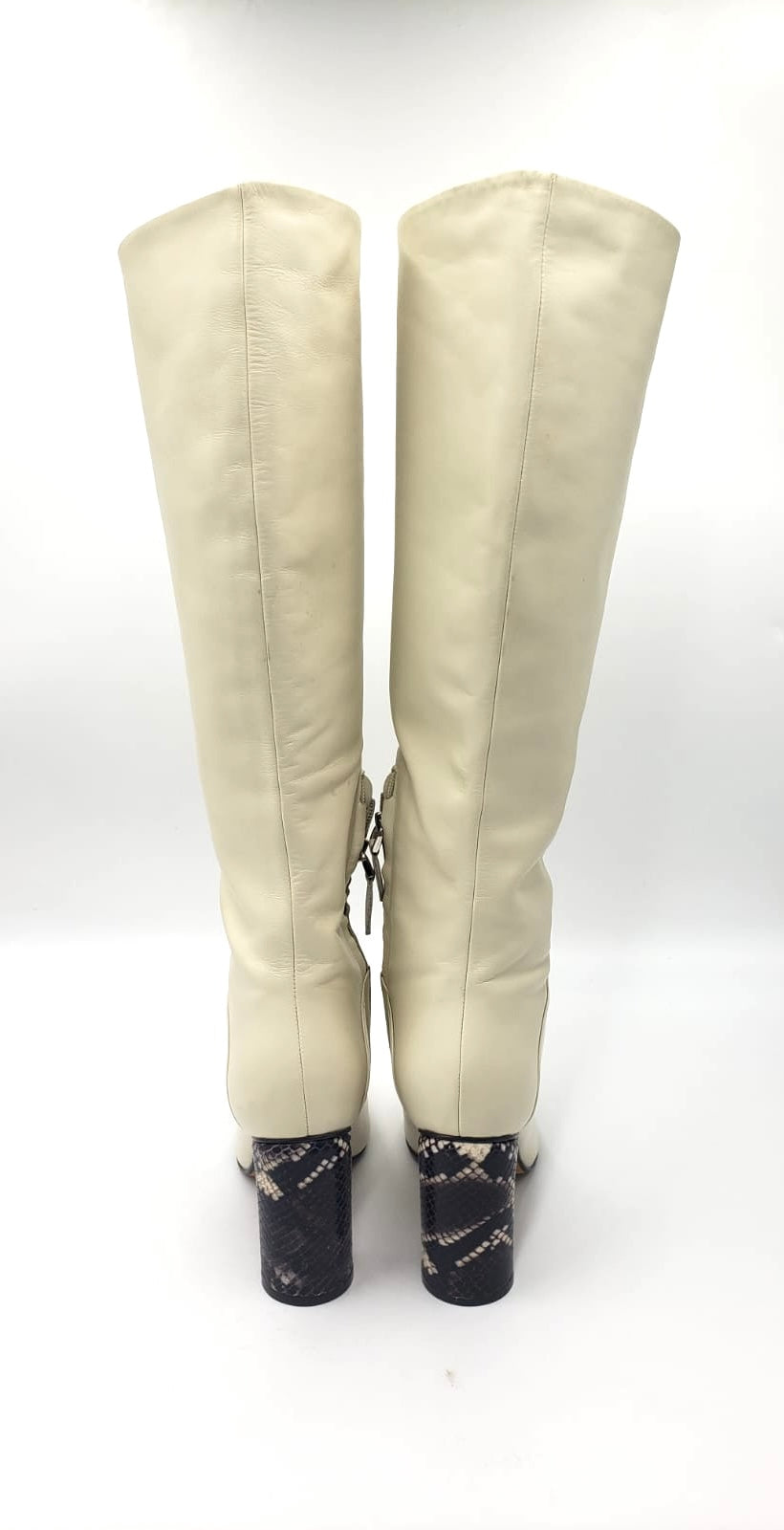 Sigerson Morrison White Tall Leather Boots Size 38