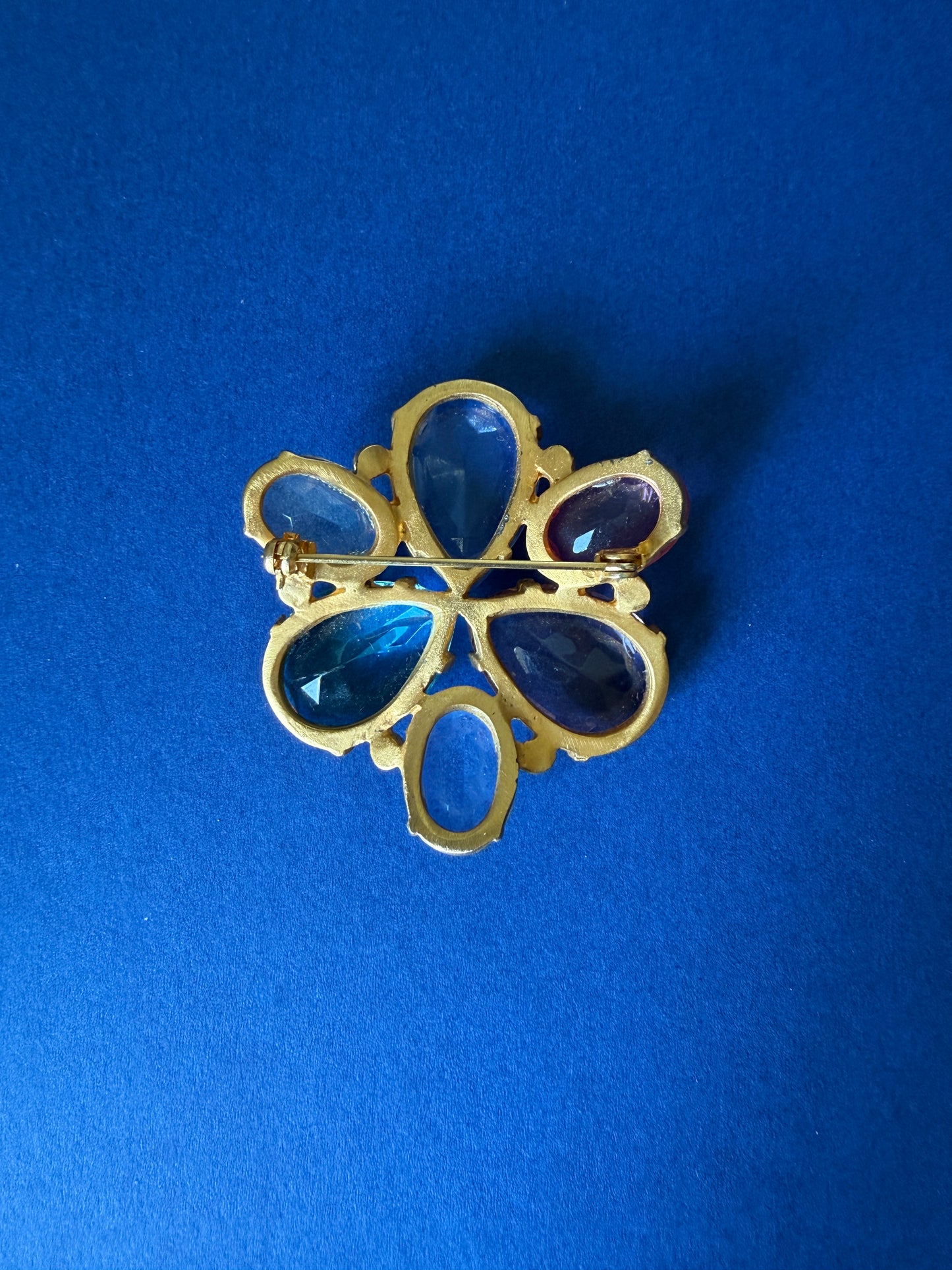 1950s Pastel Rhinestone Brooch