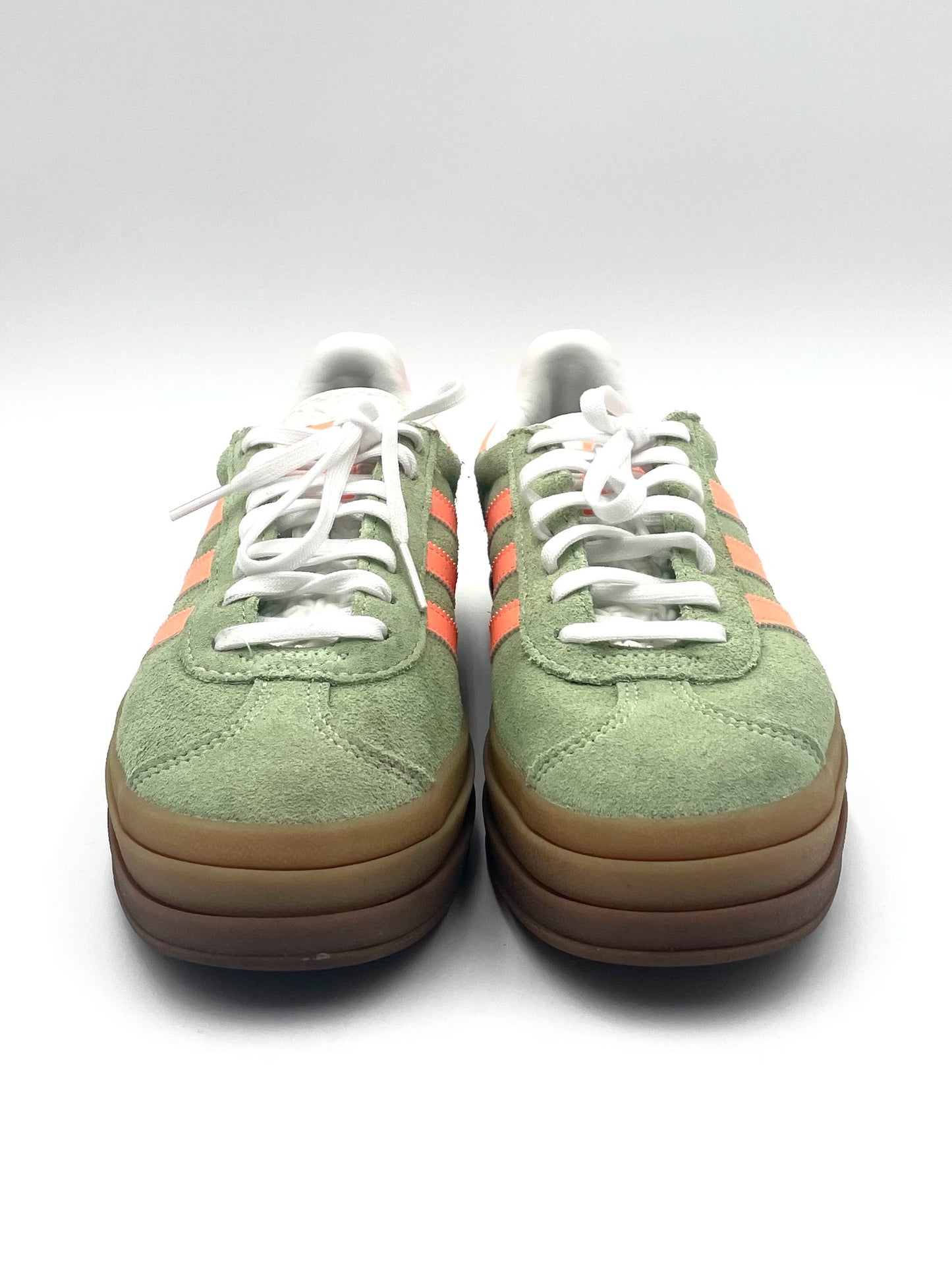Adidas Bold Green & Orange Stripe Sneakers Size 7.5