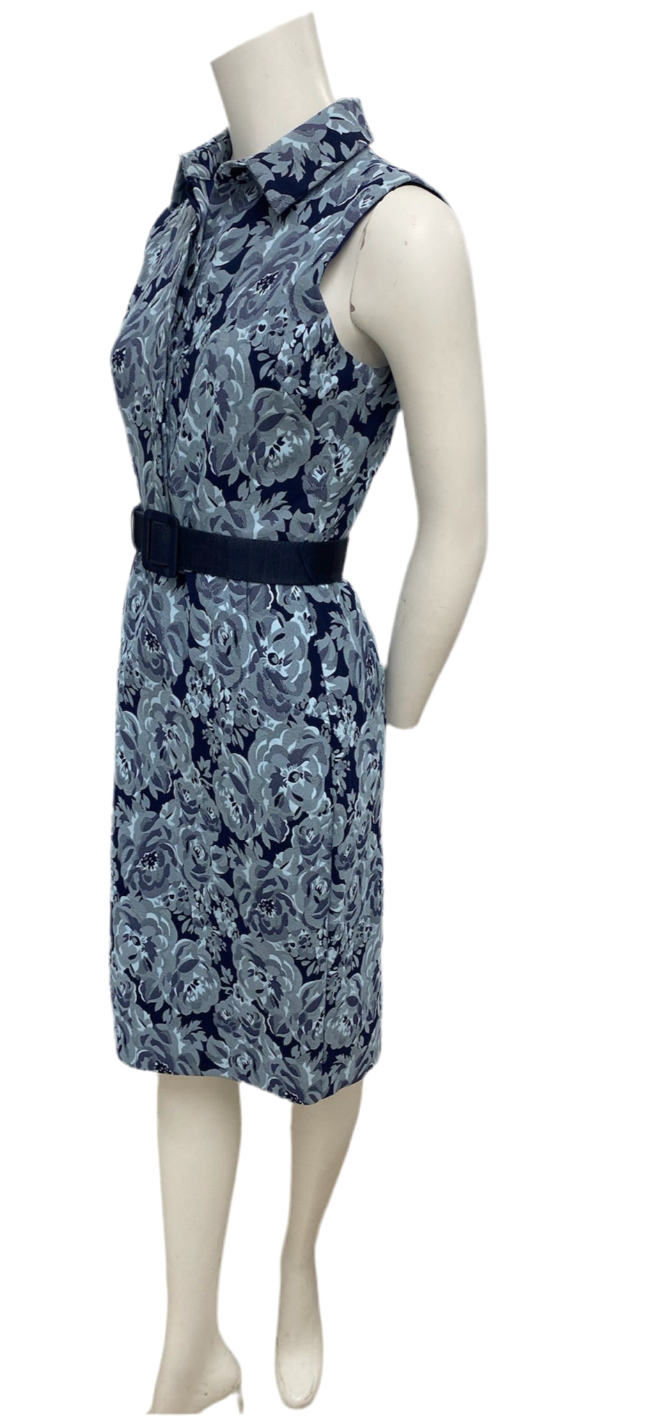 Badgley Mischka Navy Floral Lace Print Sleeveless Dress Size 6