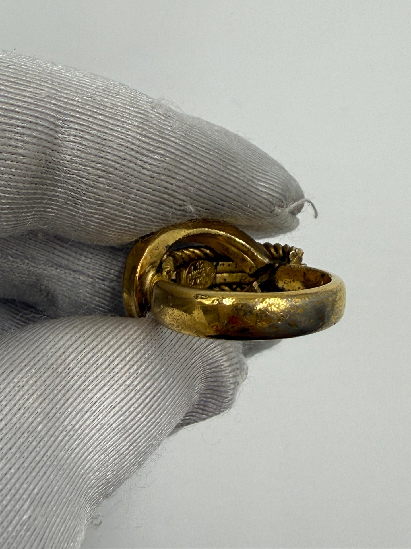 Vintage Christian Dior 1973 Gold Twist Ring Size 7.5
