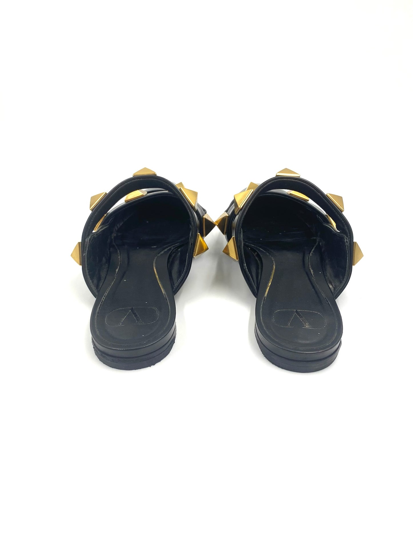 Valentino Roma Black Pointed Mule Size 40