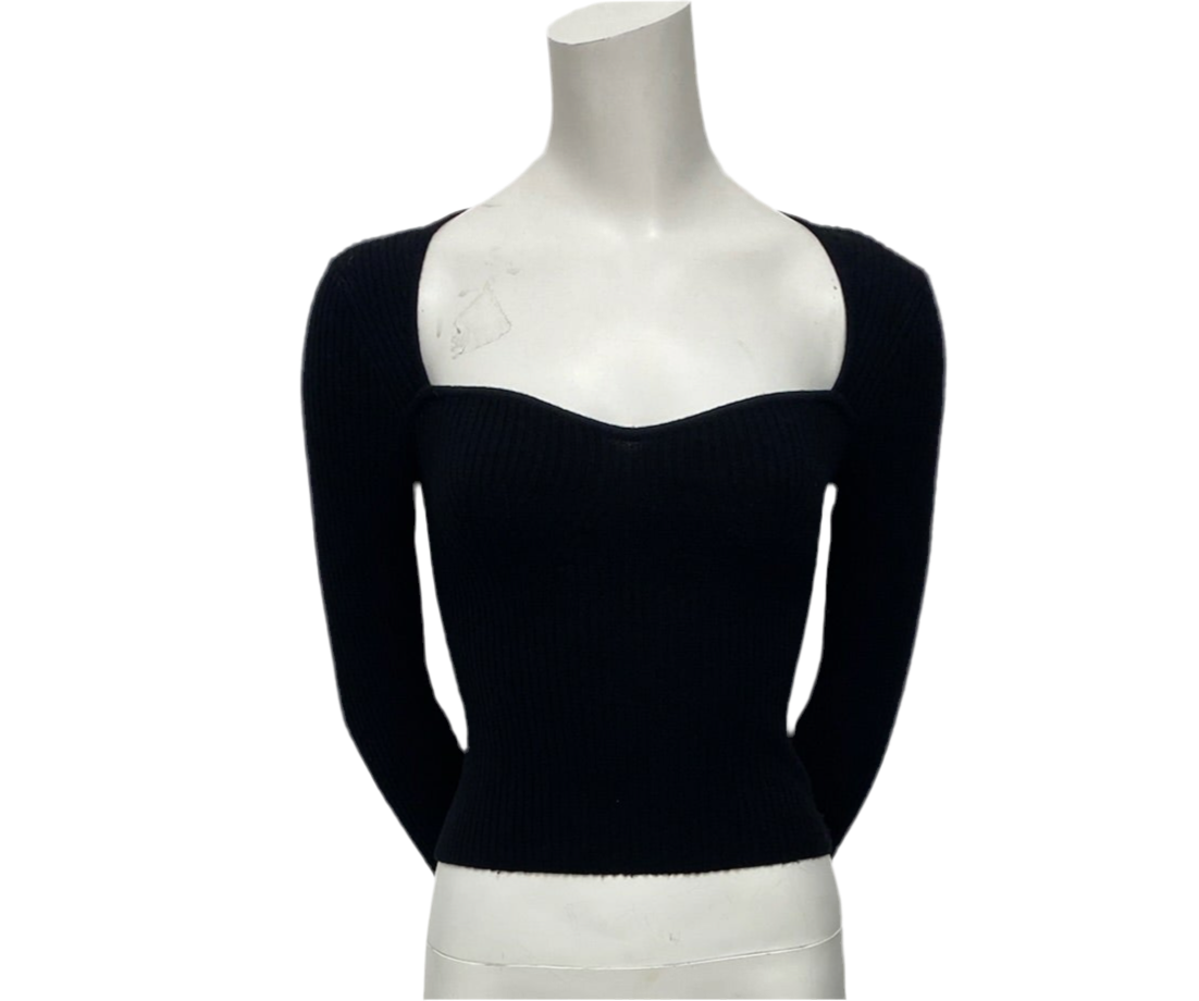 Reformation Black Knit Top Size XS
