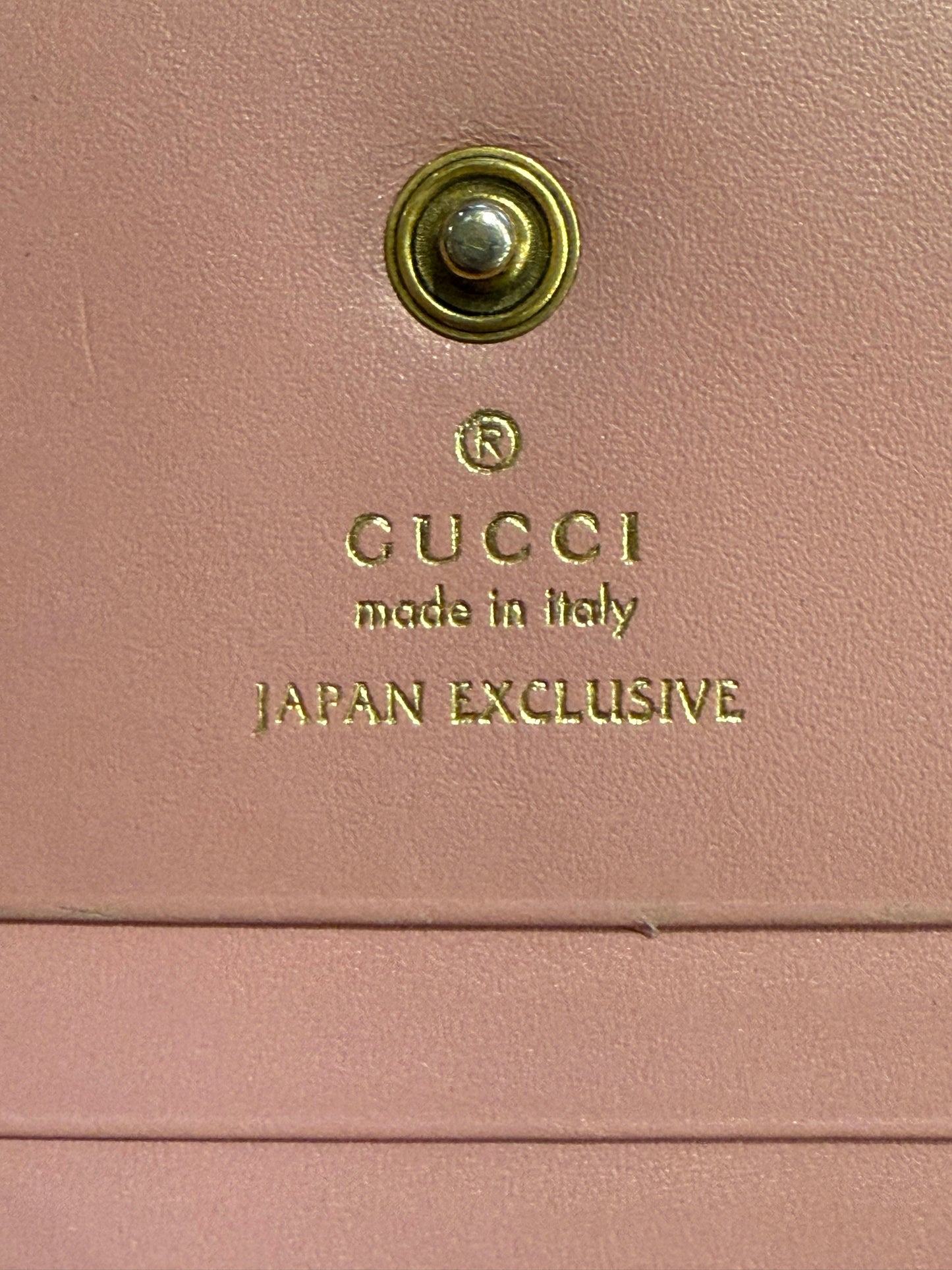 Gucci Embossed Pink Cherry Wallet