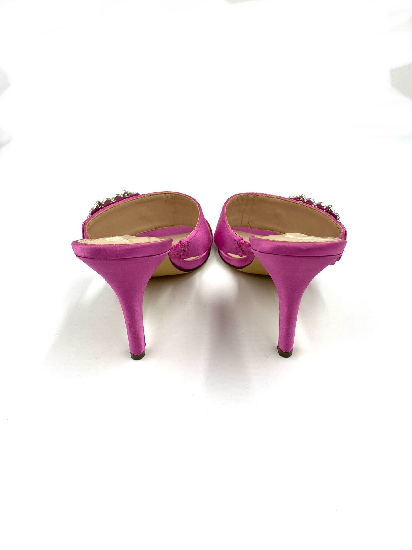 Mina Pink Rhinestone Strappy Heels Size 8.5