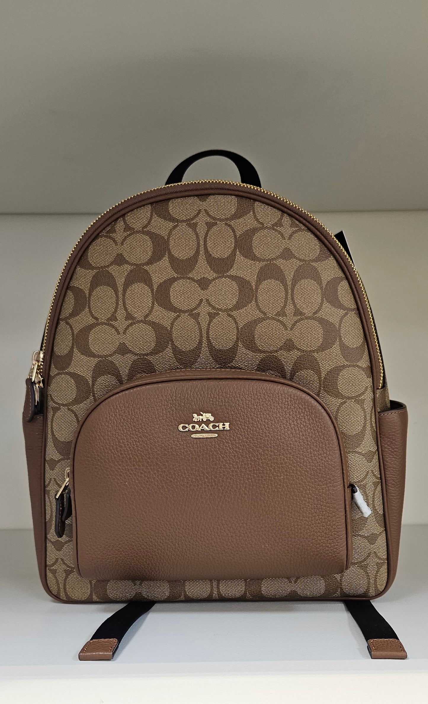 Brand New Brown Coach Court Monogram Backpack