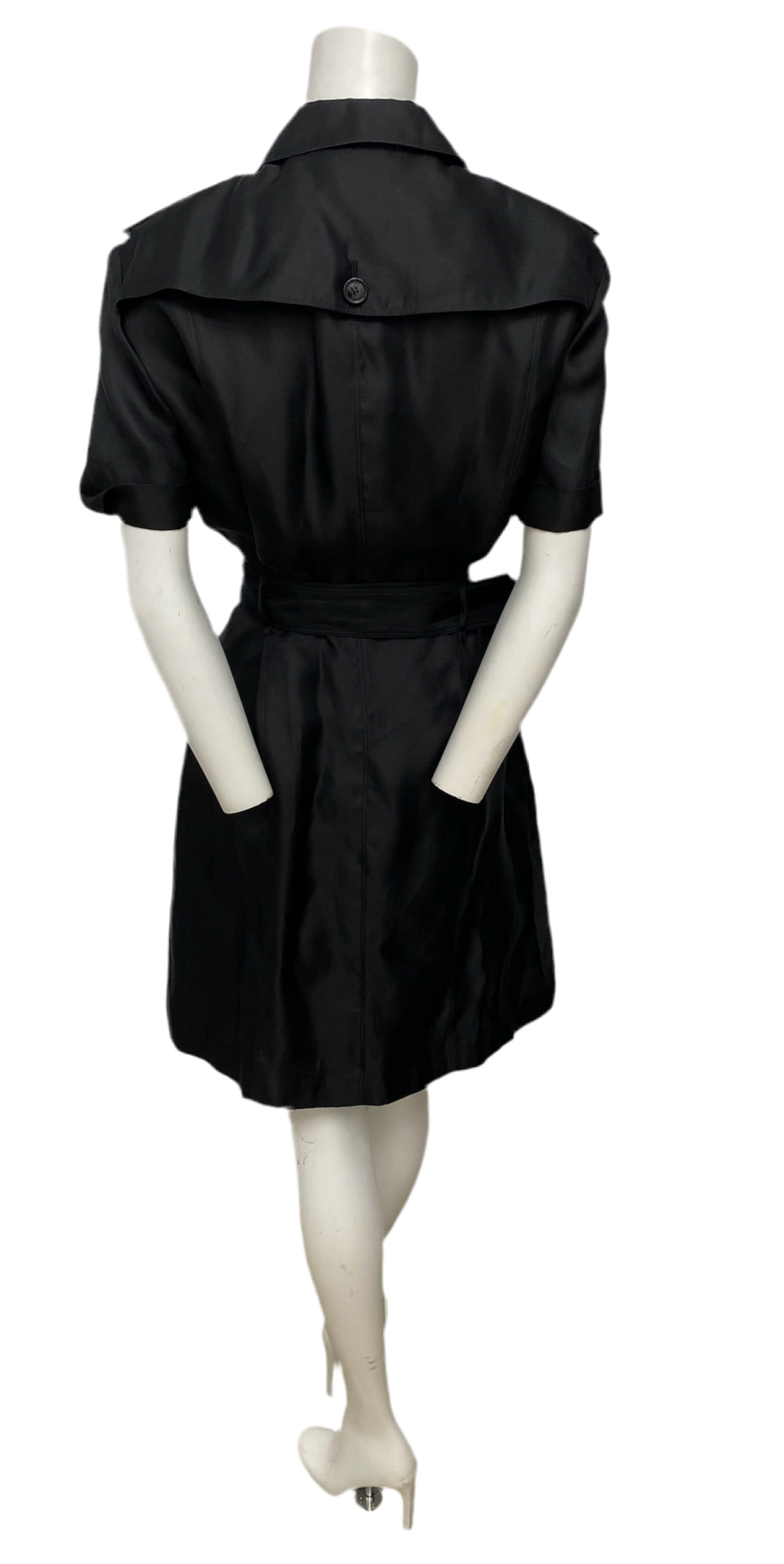 Burberry Black Belted Trench Dress Size 14