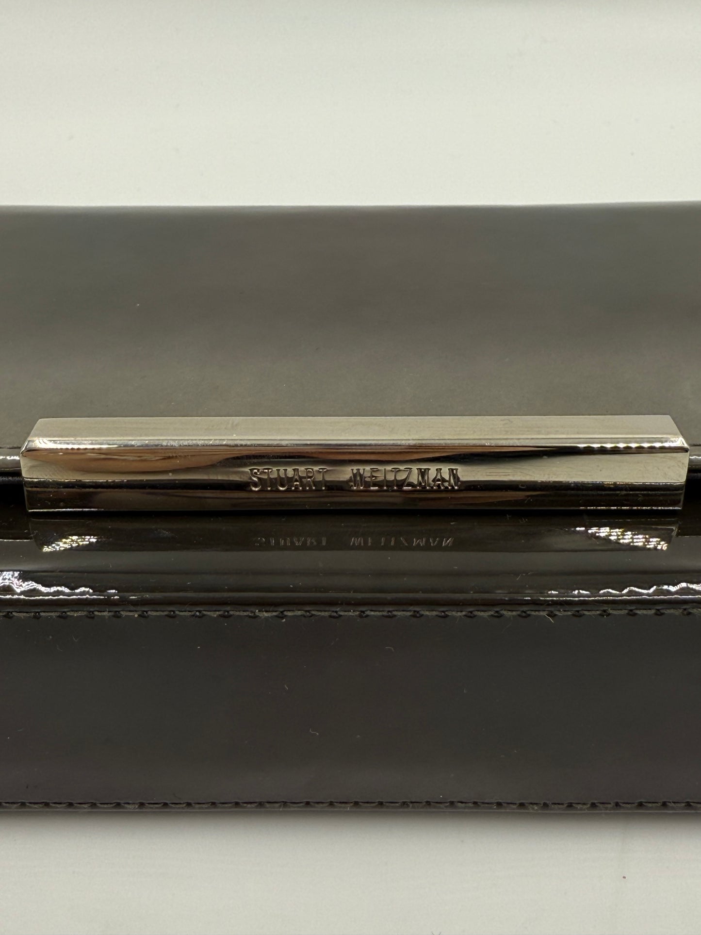 Stuart Weitzman Grey Patent Clutch