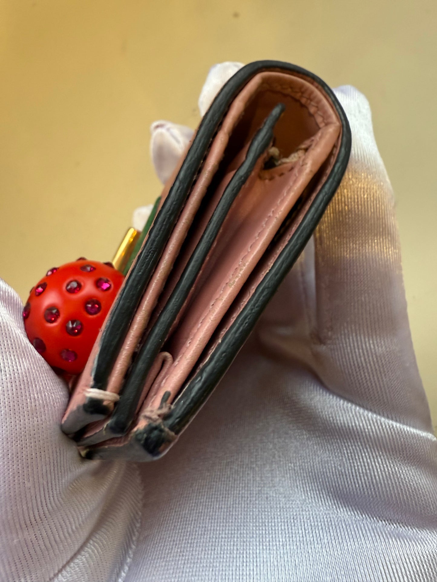 Gucci Embossed Pink Cherry Wallet