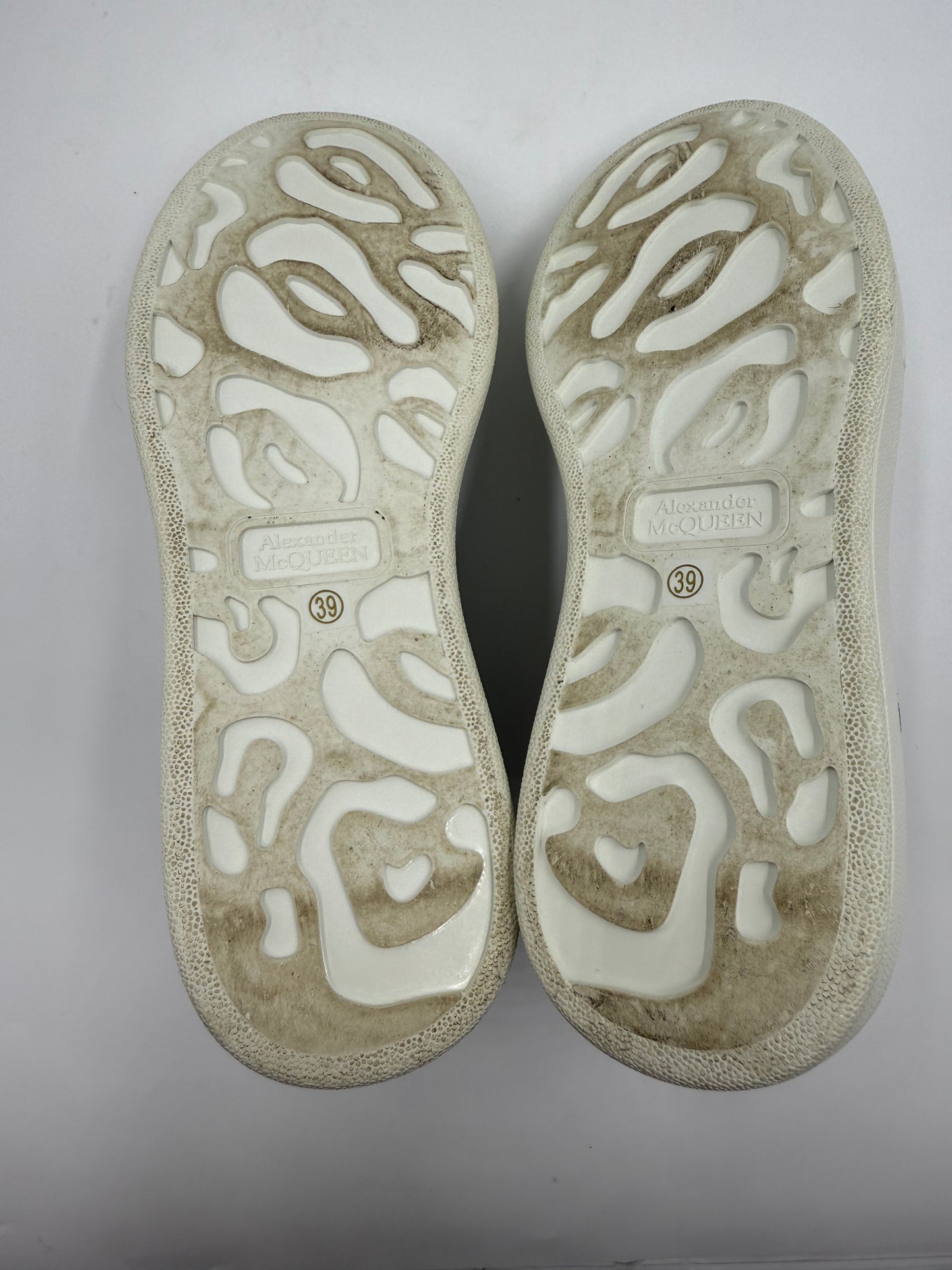 Alexander McQueen White & Blue Oversized Sneakers Size 39