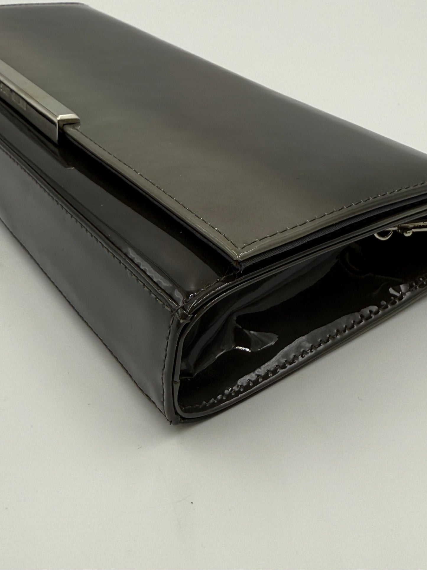 Stuart Weitzman Grey Patent Clutch