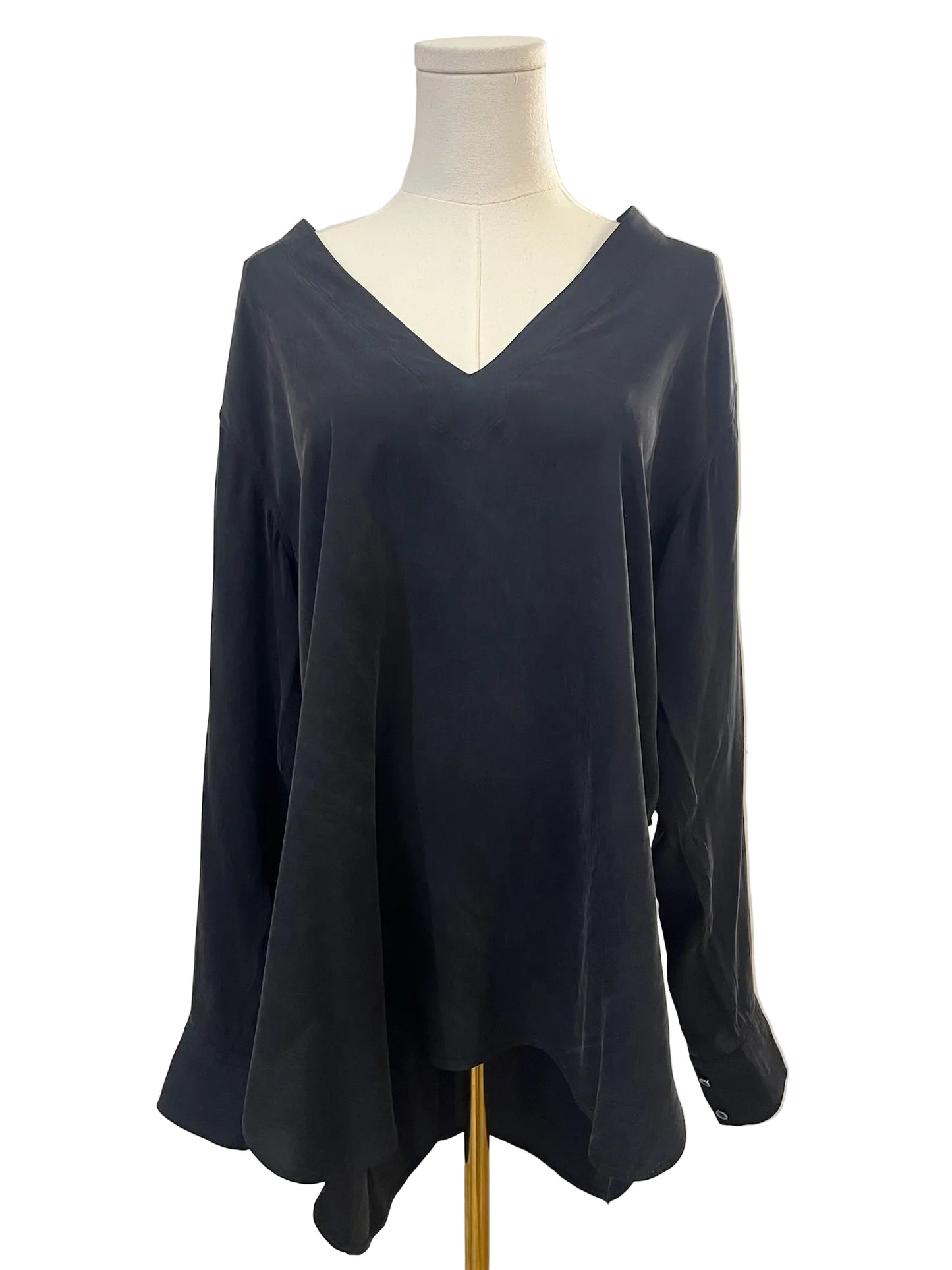 Helmut Lang Black Silk Blouse Size L