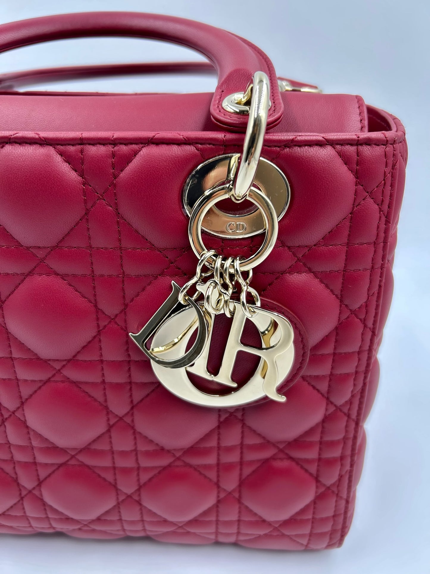 Christian Dior Lady Dior Red Medium Bag