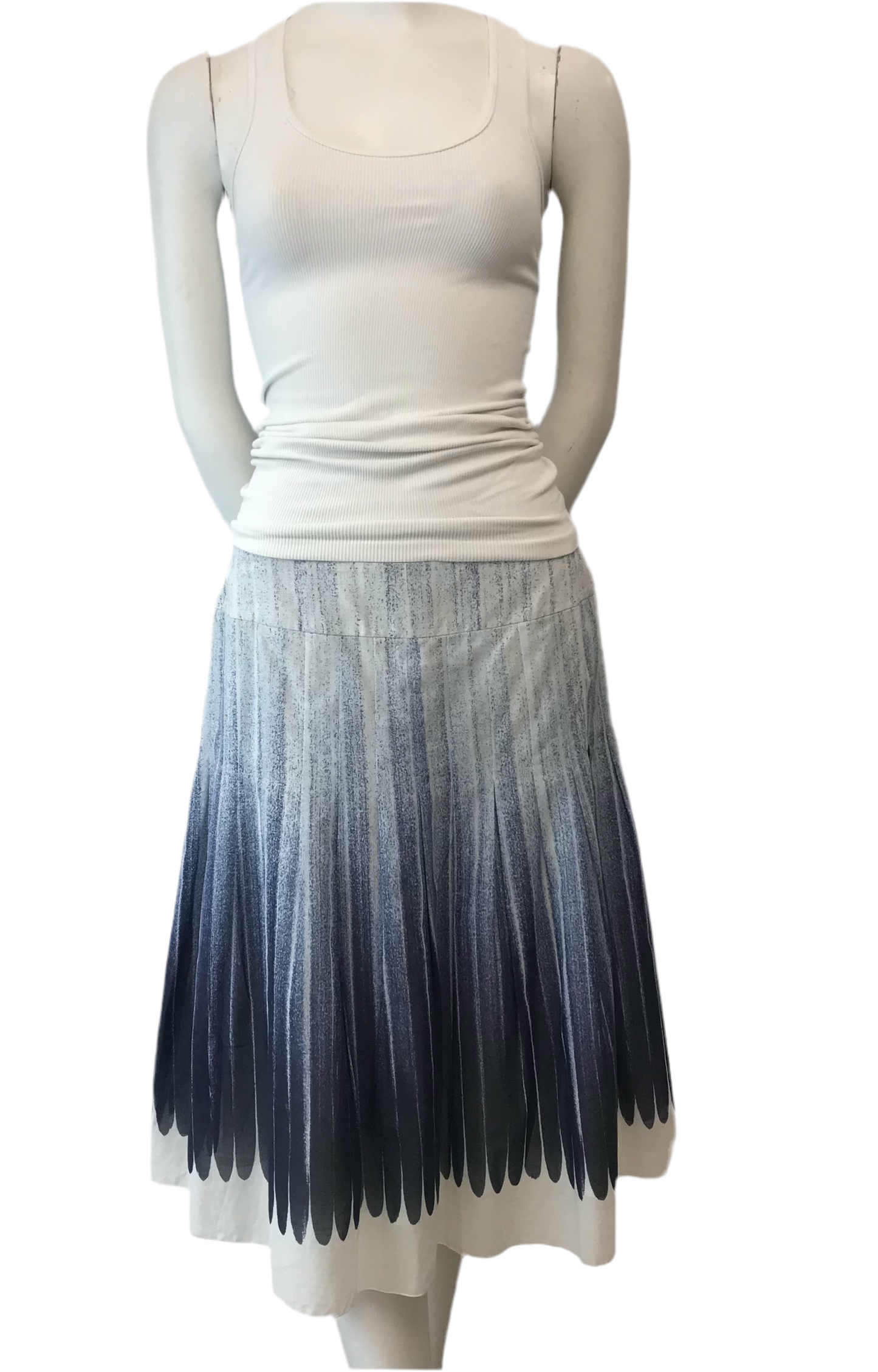 Akris Blue Print Skirt Size 10