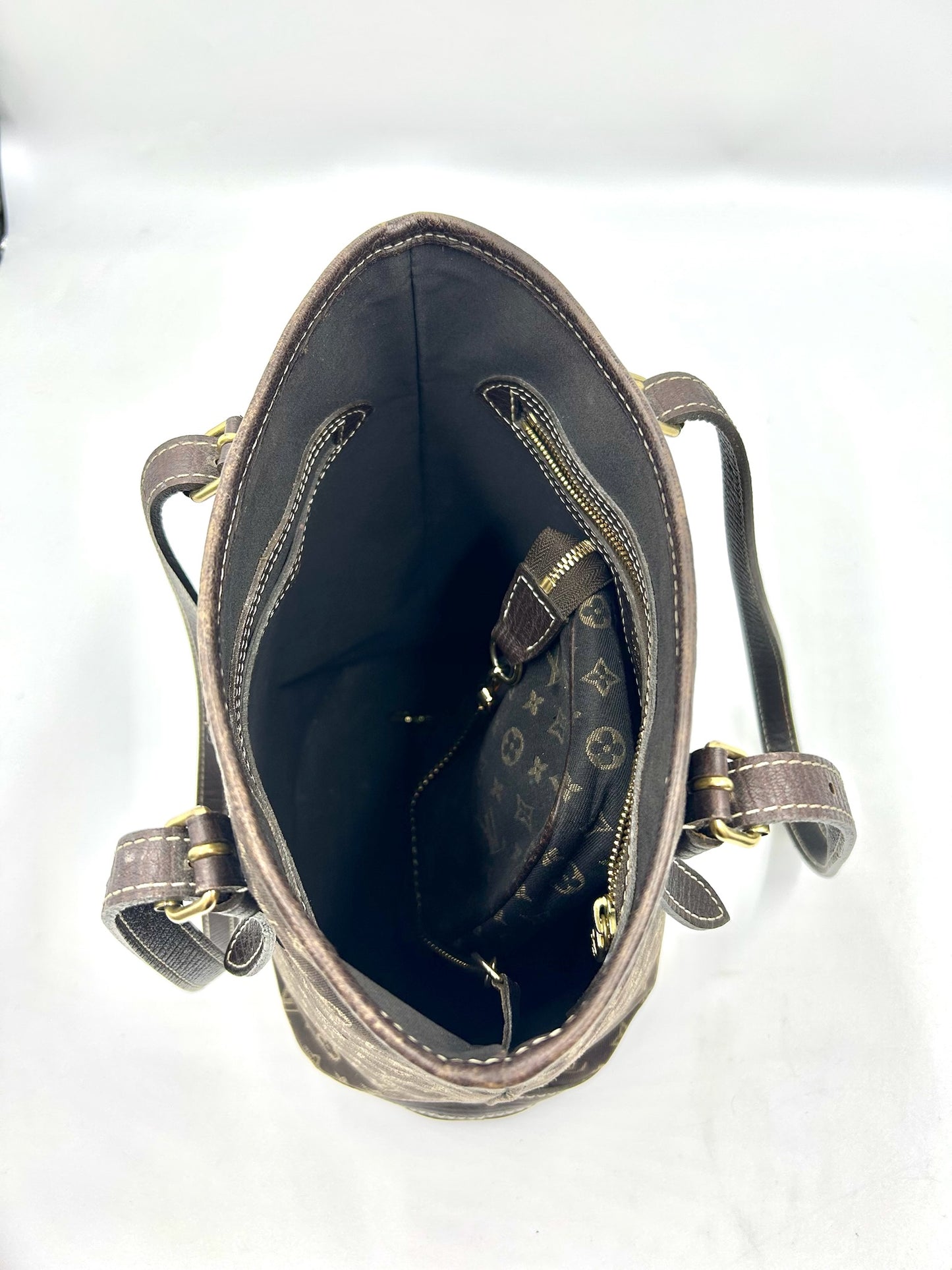 Vintage Louis Vuitton Mini Lin Bucket Bag With Pochette