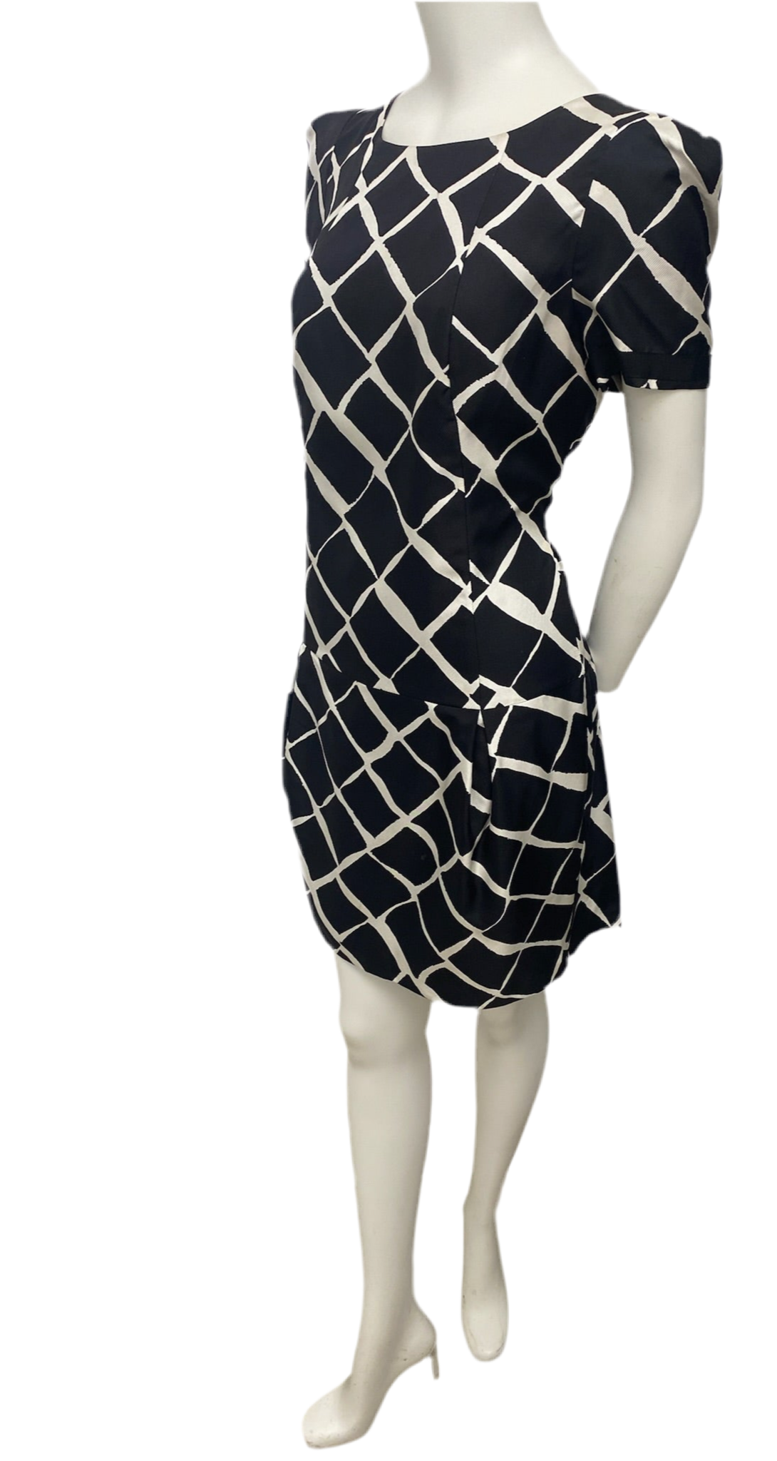 Club Monaco Black & White Print Dress Size 8
