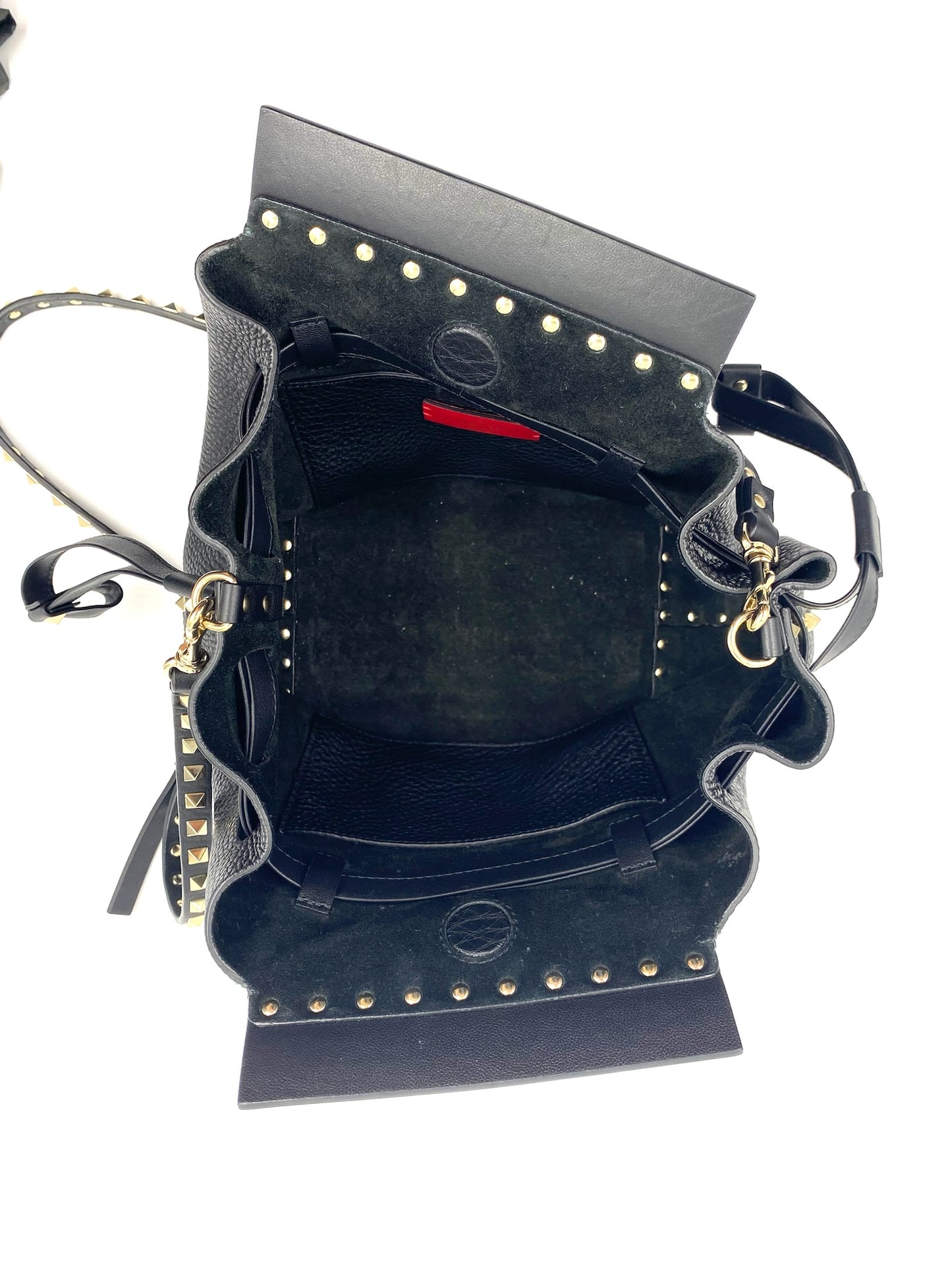 Valentino Black Rockstud Drawstring Cross-Body Bag