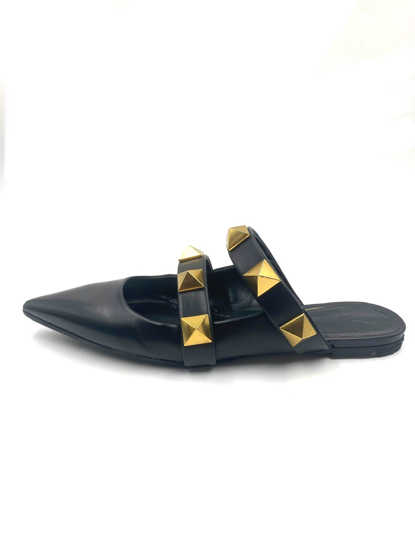 Valentino Roma Black Pointed Mule Size 40