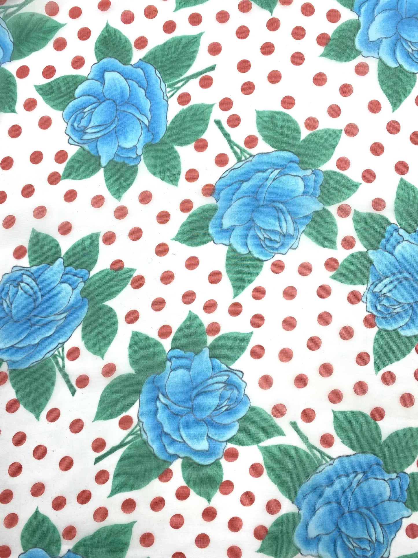 Vintage Blue Floral Print Scarf