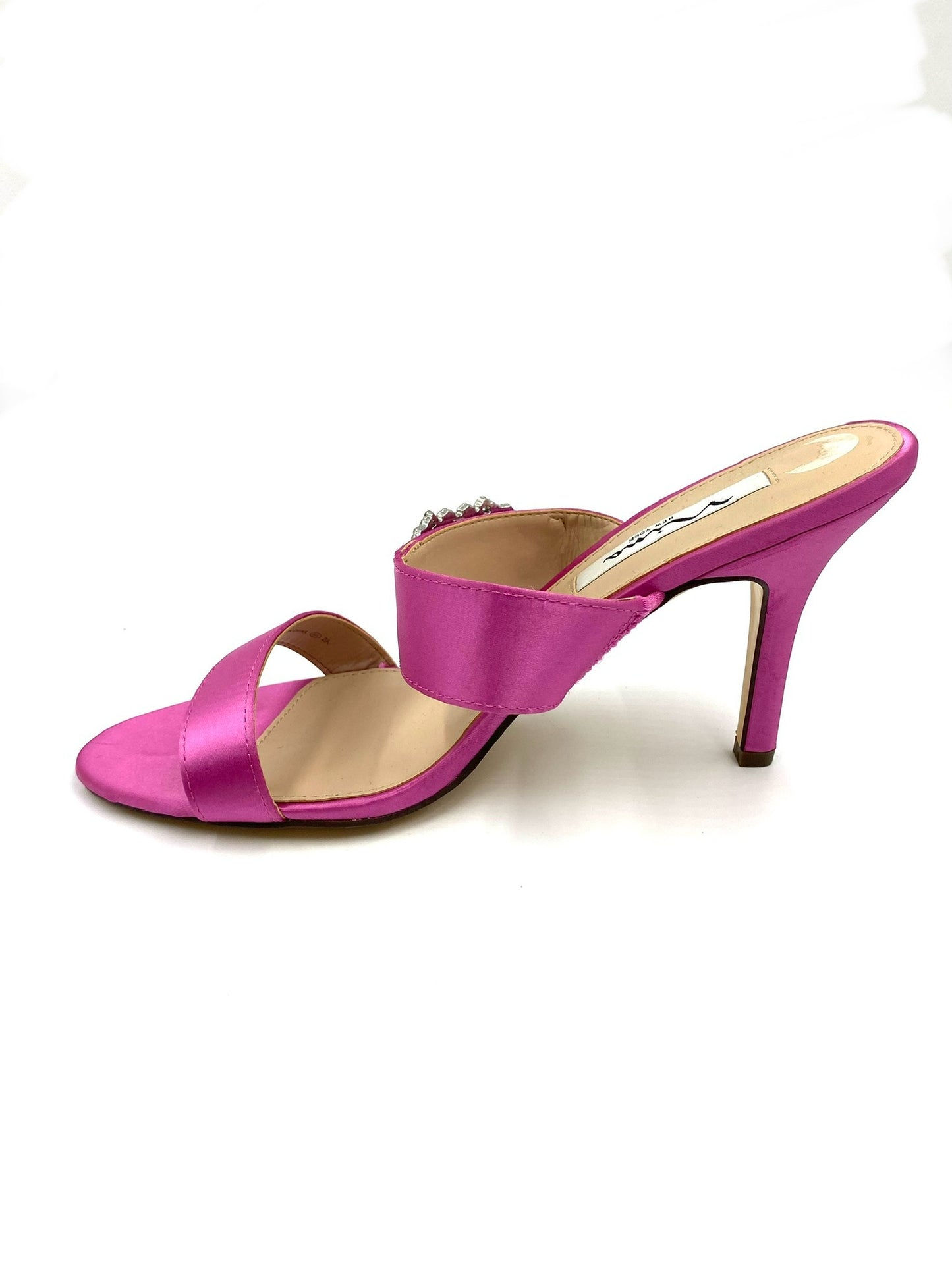 Mina Pink Rhinestone Strappy Heels Size 8.5