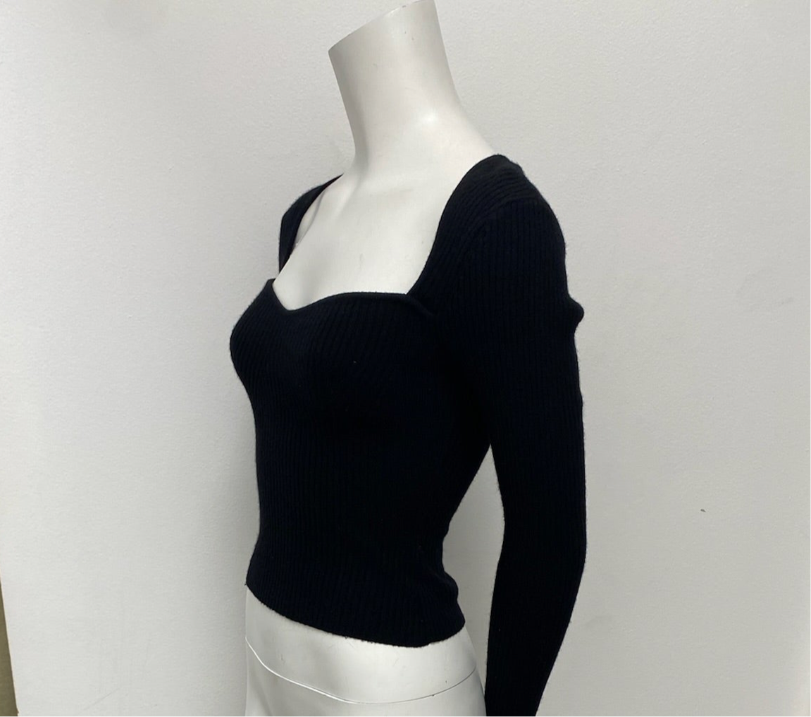 Reformation Black Knit Top Size XS