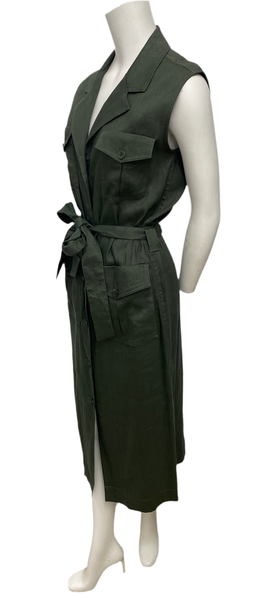 Rodebjer Green Sleeveless Utility Dress Size S