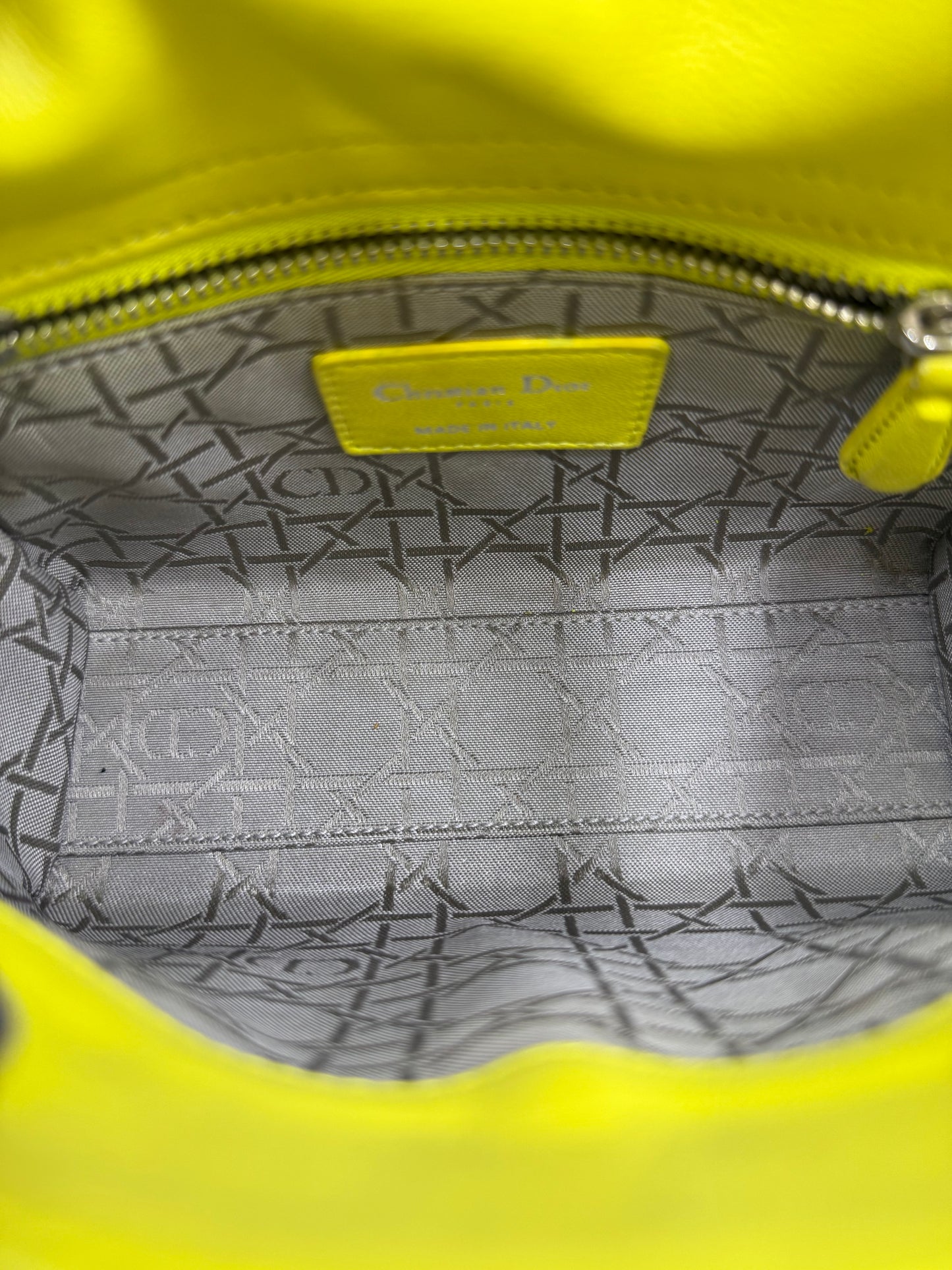 Lady Dior Mini Lemon Yellow Bag