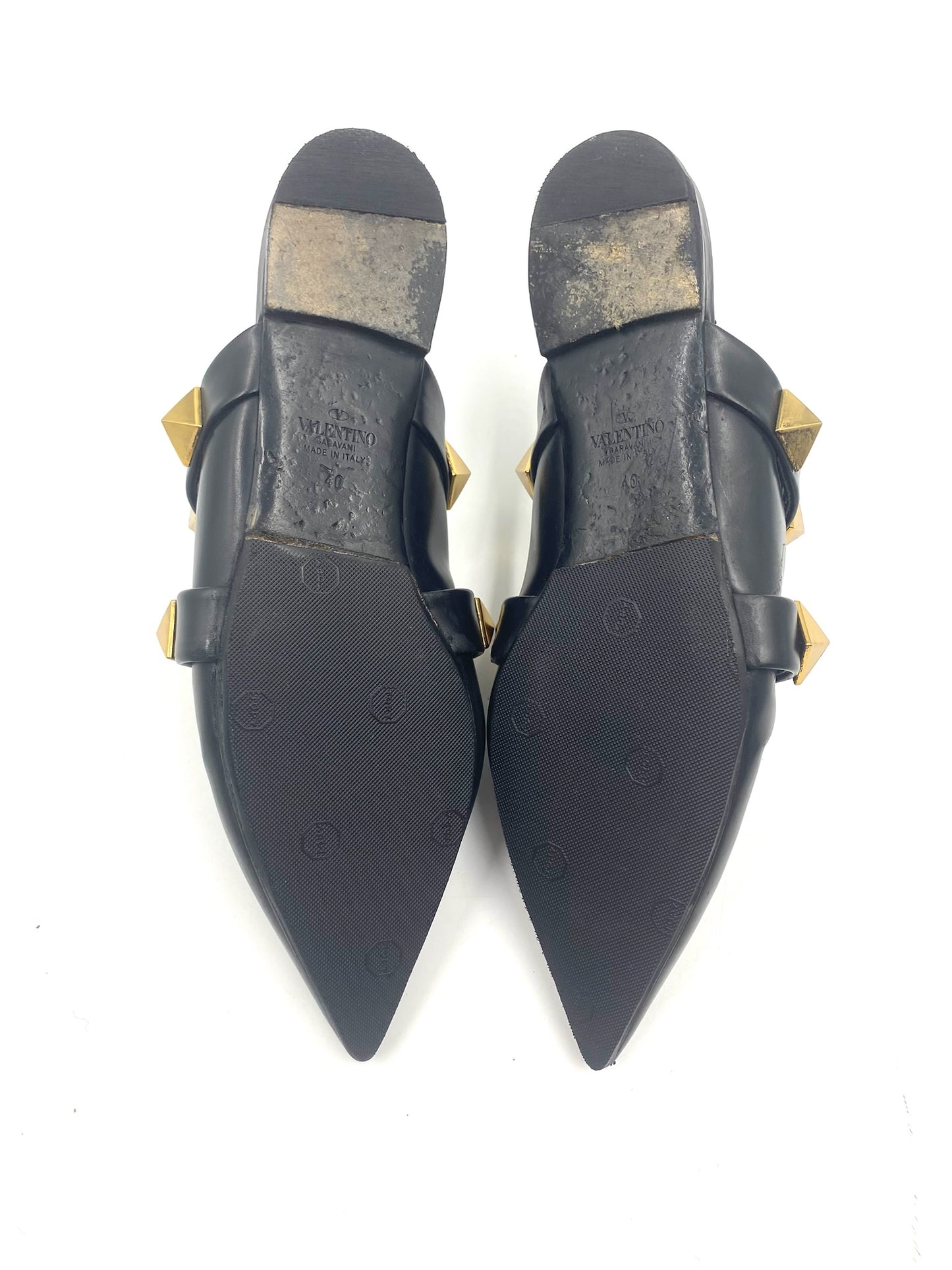 Valentino Roma Black Pointed Mule Size 40