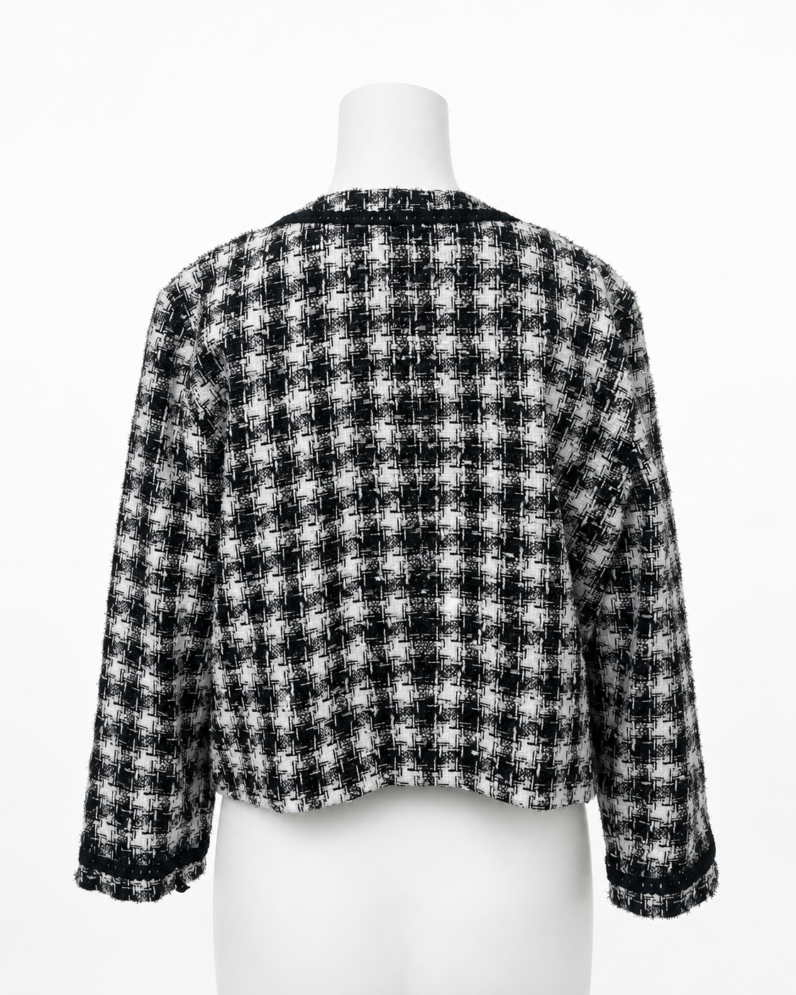Karl Lagerfeld B/W Checkered Tweed Jacket Size XL