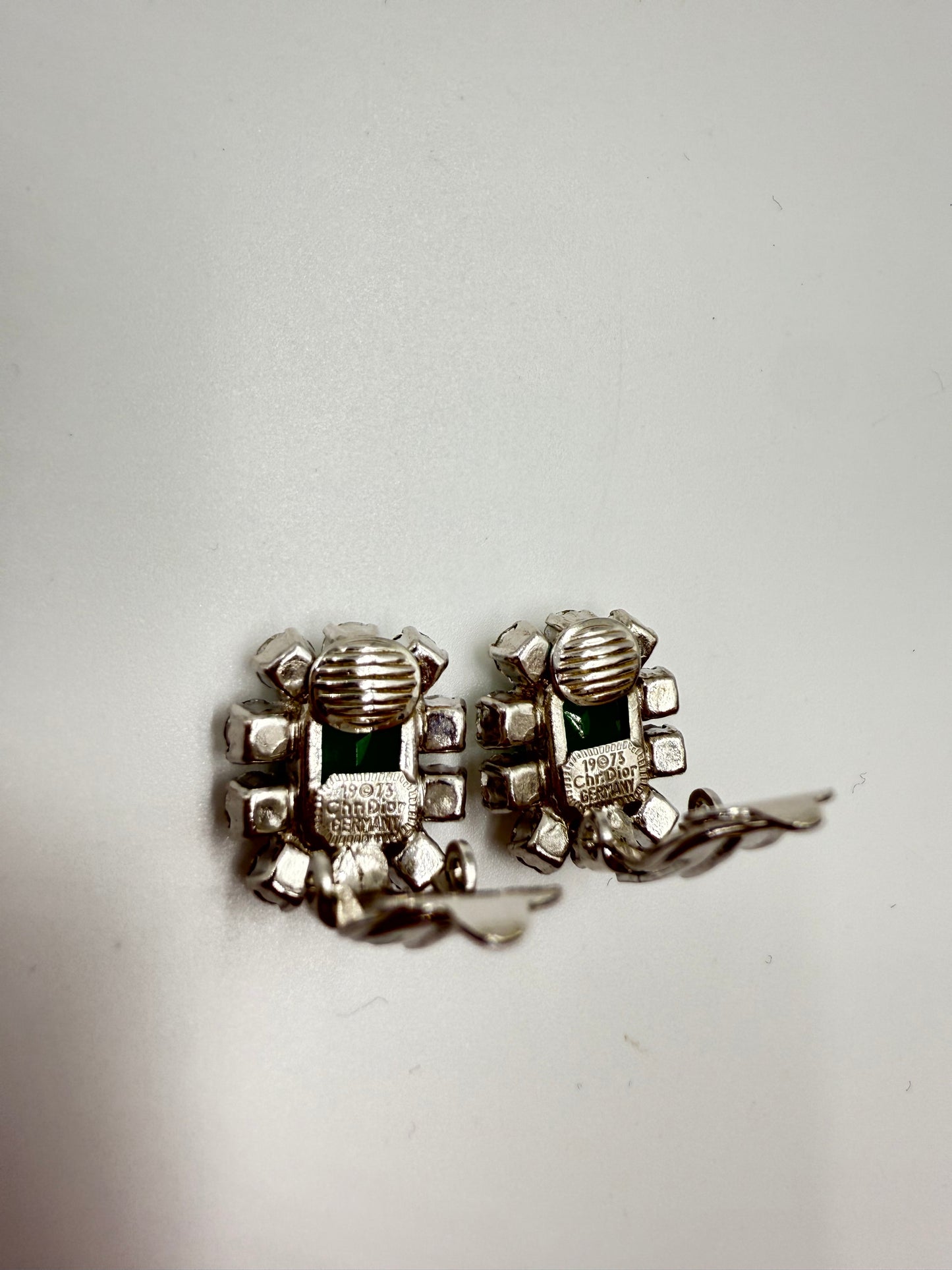 Rare Vintage 1973 Christian Dior Emerald Green & Glass Stone Necklace, Bracelet & Earring Set ( Collectible Piece)
