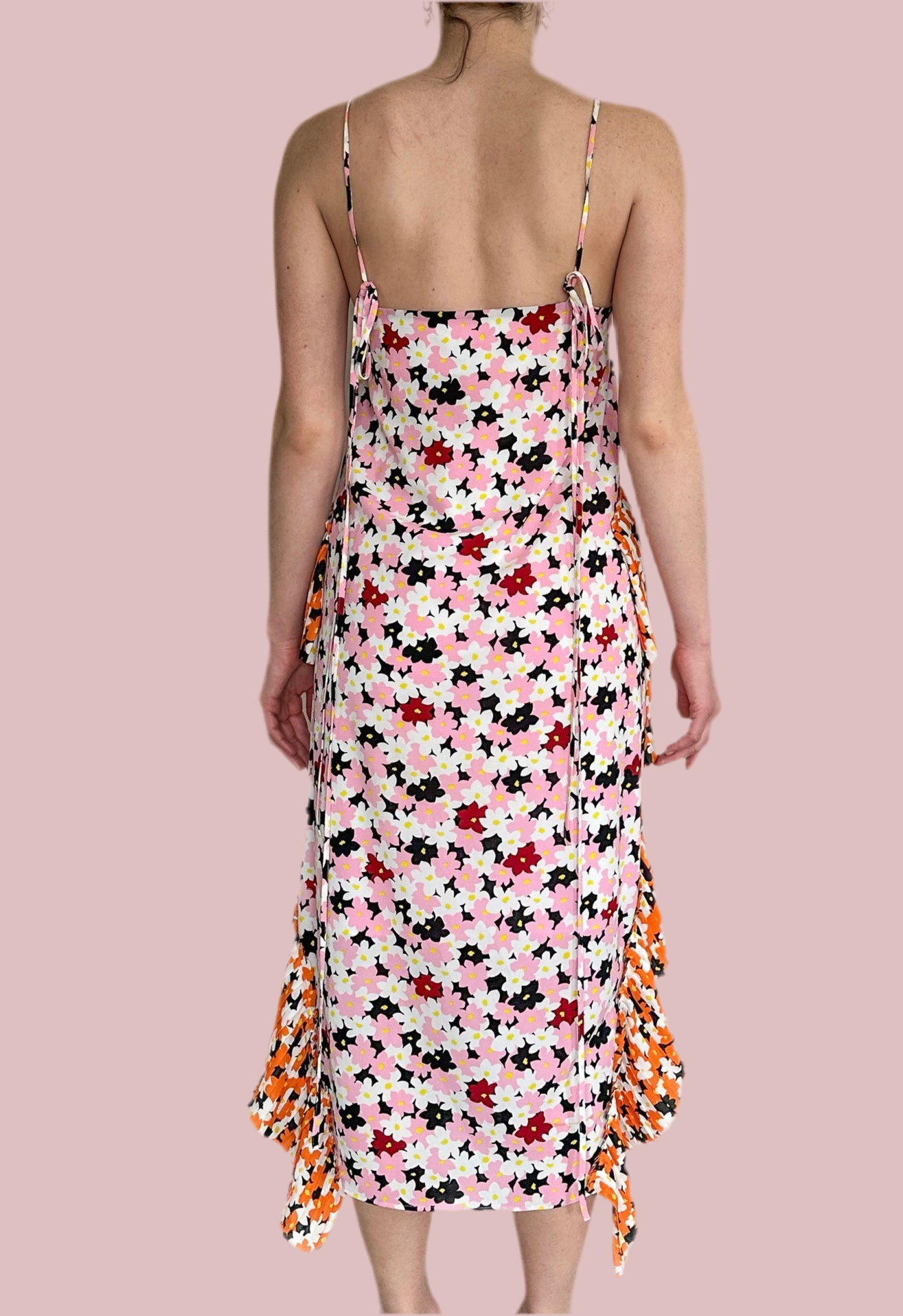 Brand New Kenzo Ruffled Slip Midi Dress Size M