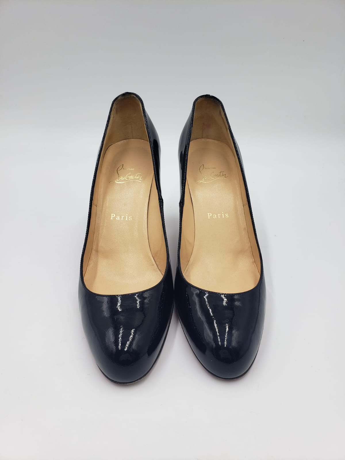 Christian Louboutin Black Patent Round Toe Pump Size 39