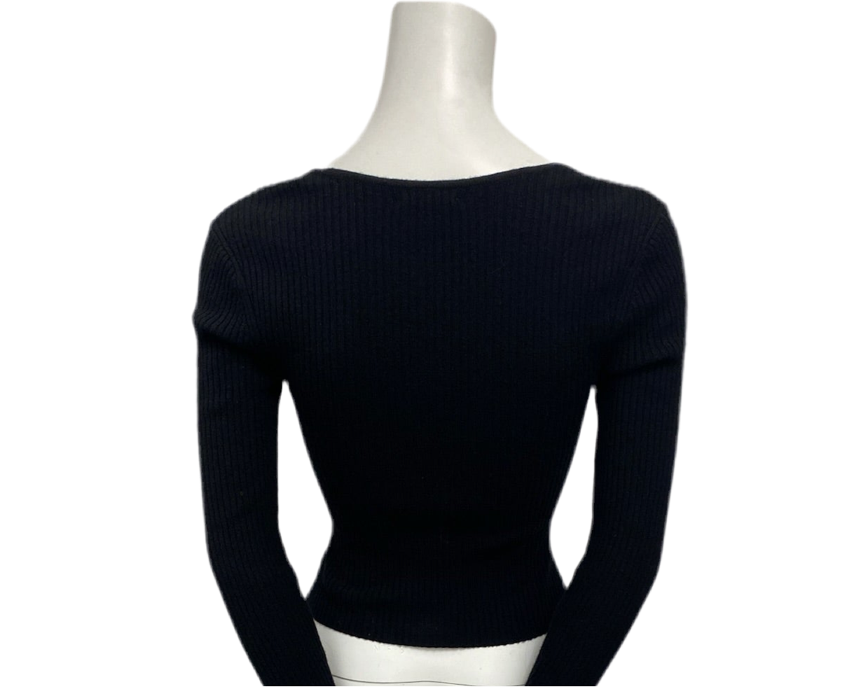 Reformation Black Knit Top Size XS