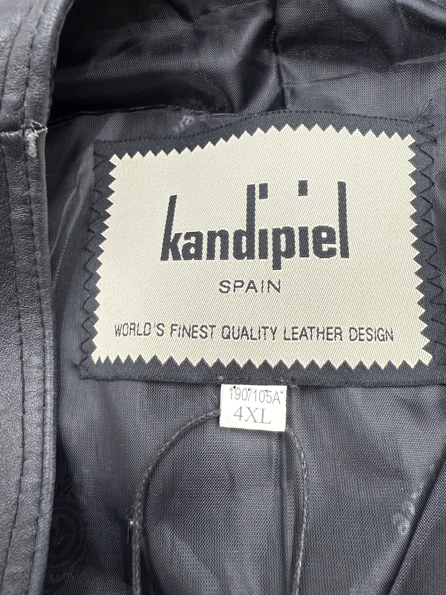 Vintage Kandipiel Black Leather Vest Size 4XL