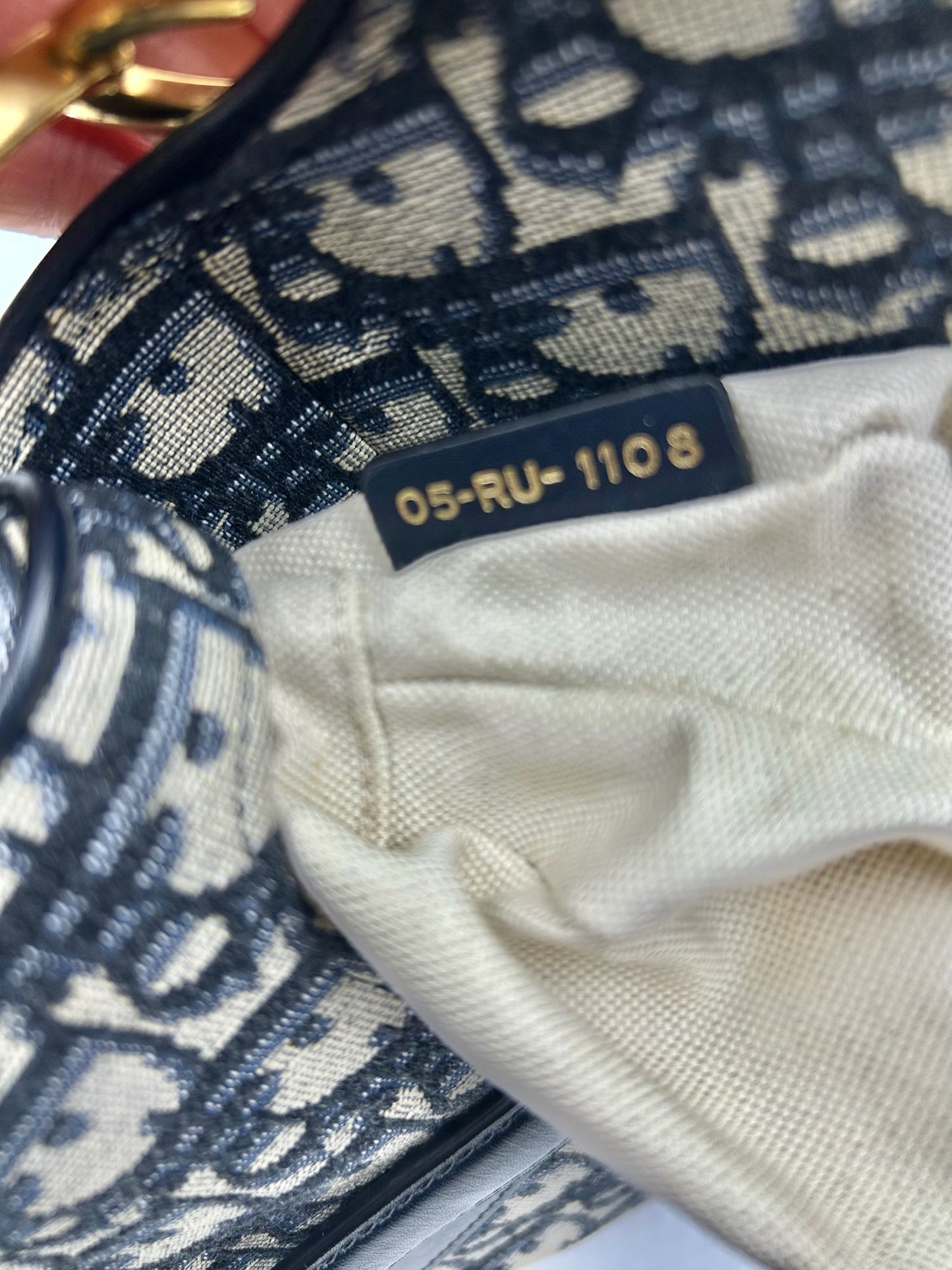 Christian Dior Oblique Mini Saddle Bag With Jacquard Strap