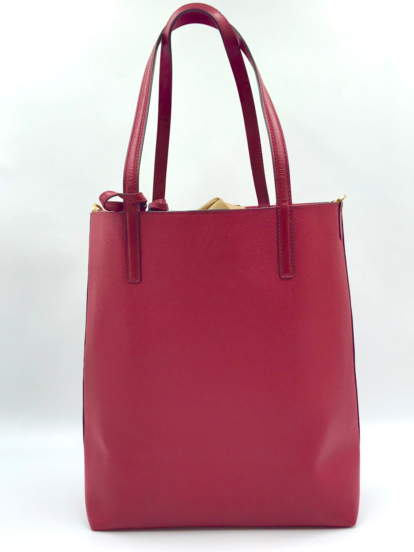 Michael Kors Large Hayley Faux Leather Red Tote