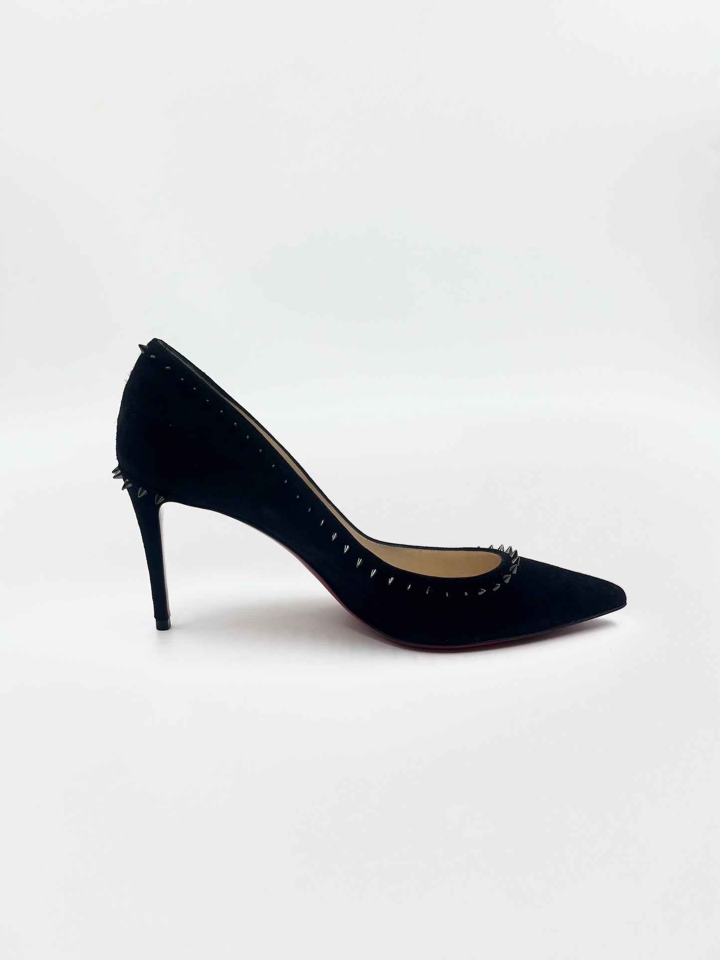 Christian Louboutin Black Anjalina Velour Pumps Size 37.5