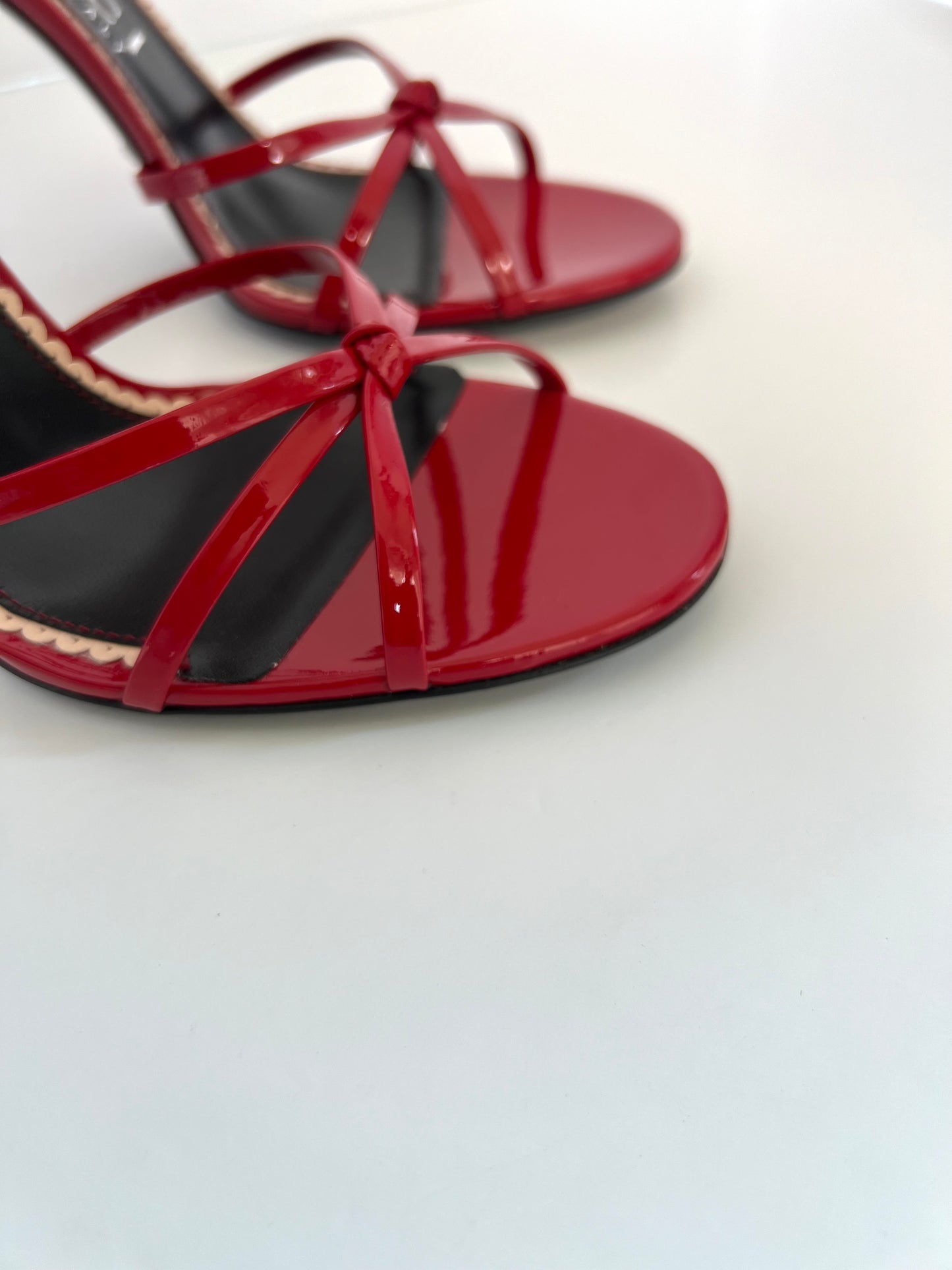 Brand New Gucci Red Patent Strappy Heels Size 41